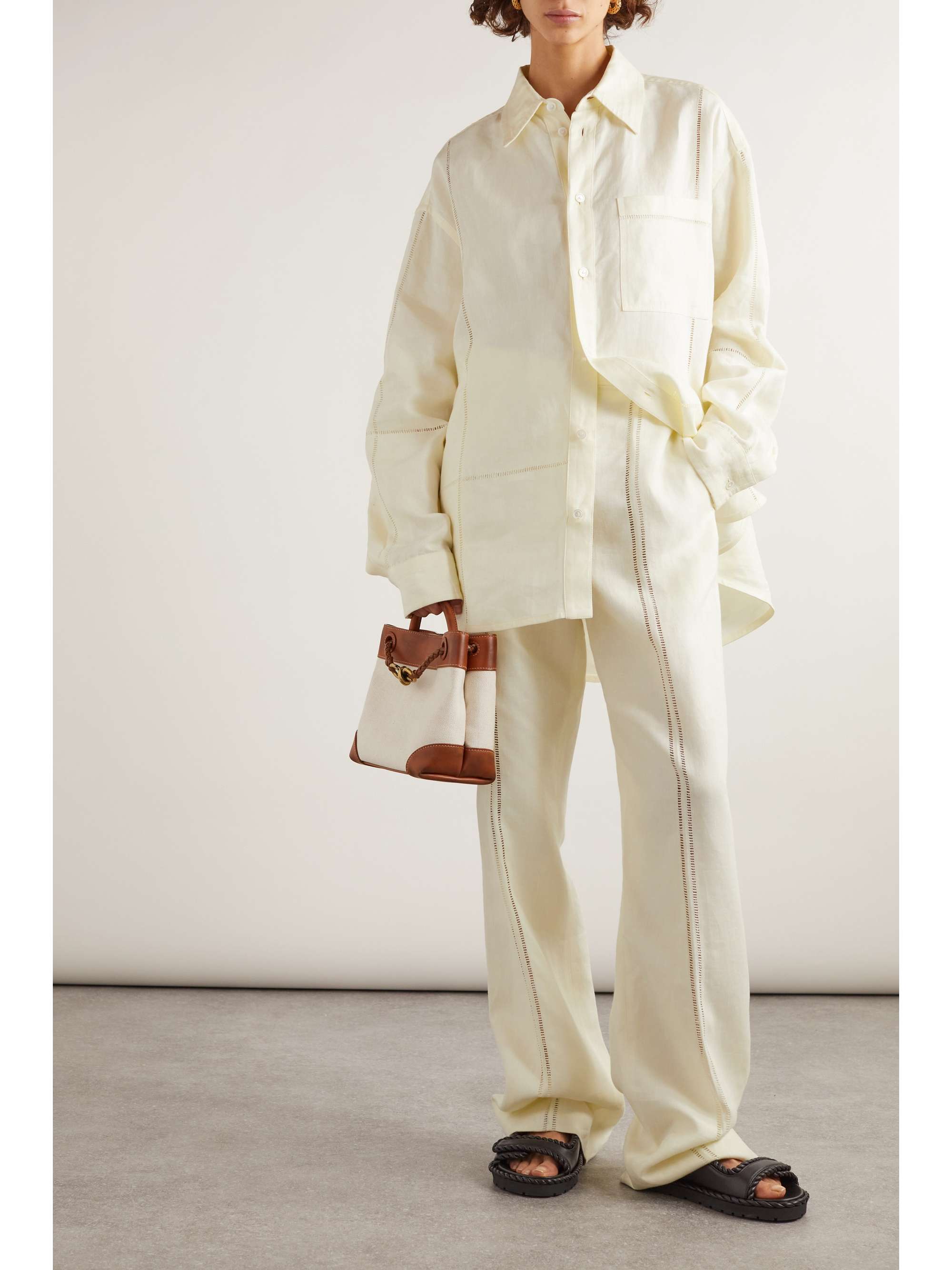 BOTTEGA VENETA Embroidered linen shirt | NET-A-PORTER