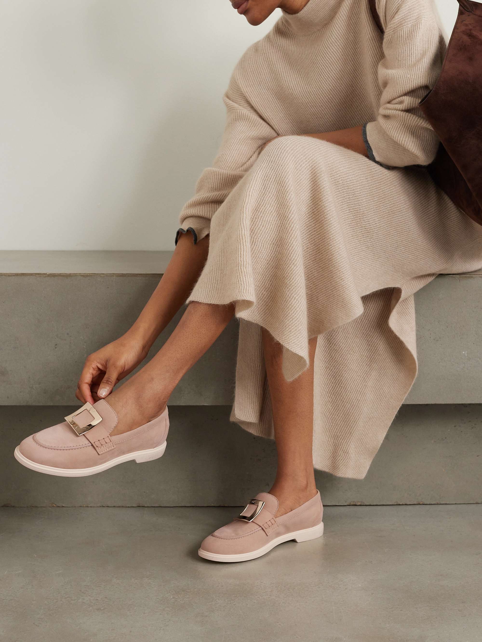 ROGER VIVIER Embellished suede loafers | NET-A-PORTER