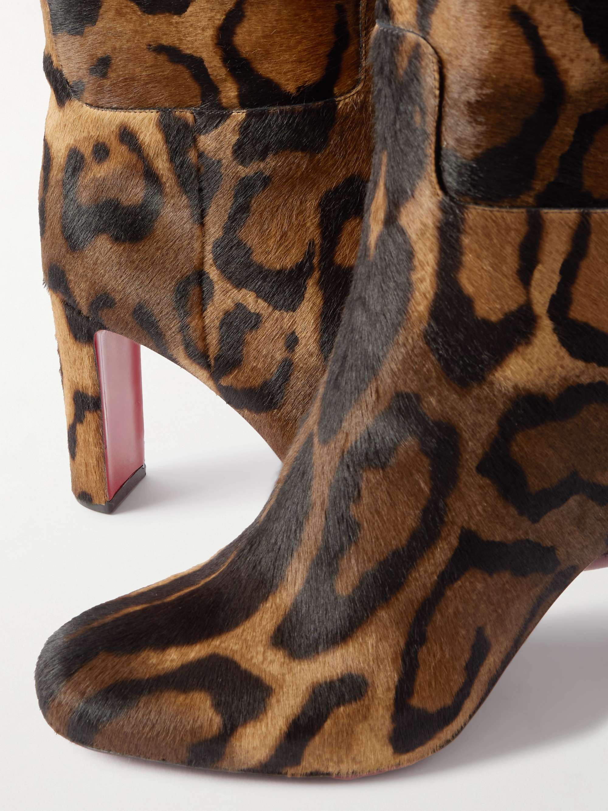 CHRISTIAN LOUBOUTIN Loo Botta 85 leopard-print calf hair knee
