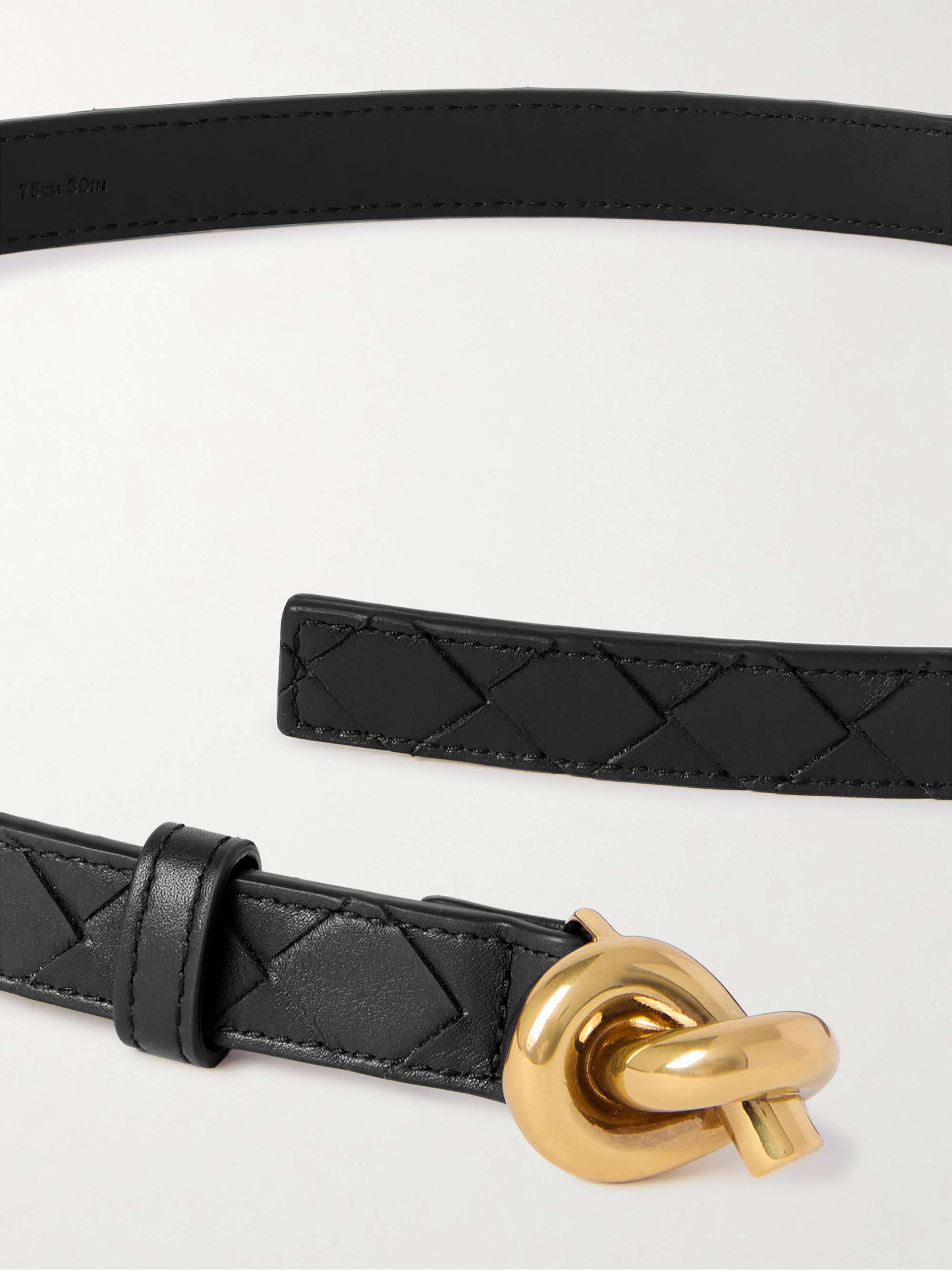 BOTTEGA VENETA Knot Intrecciato leather belt | NET-A-PORTER