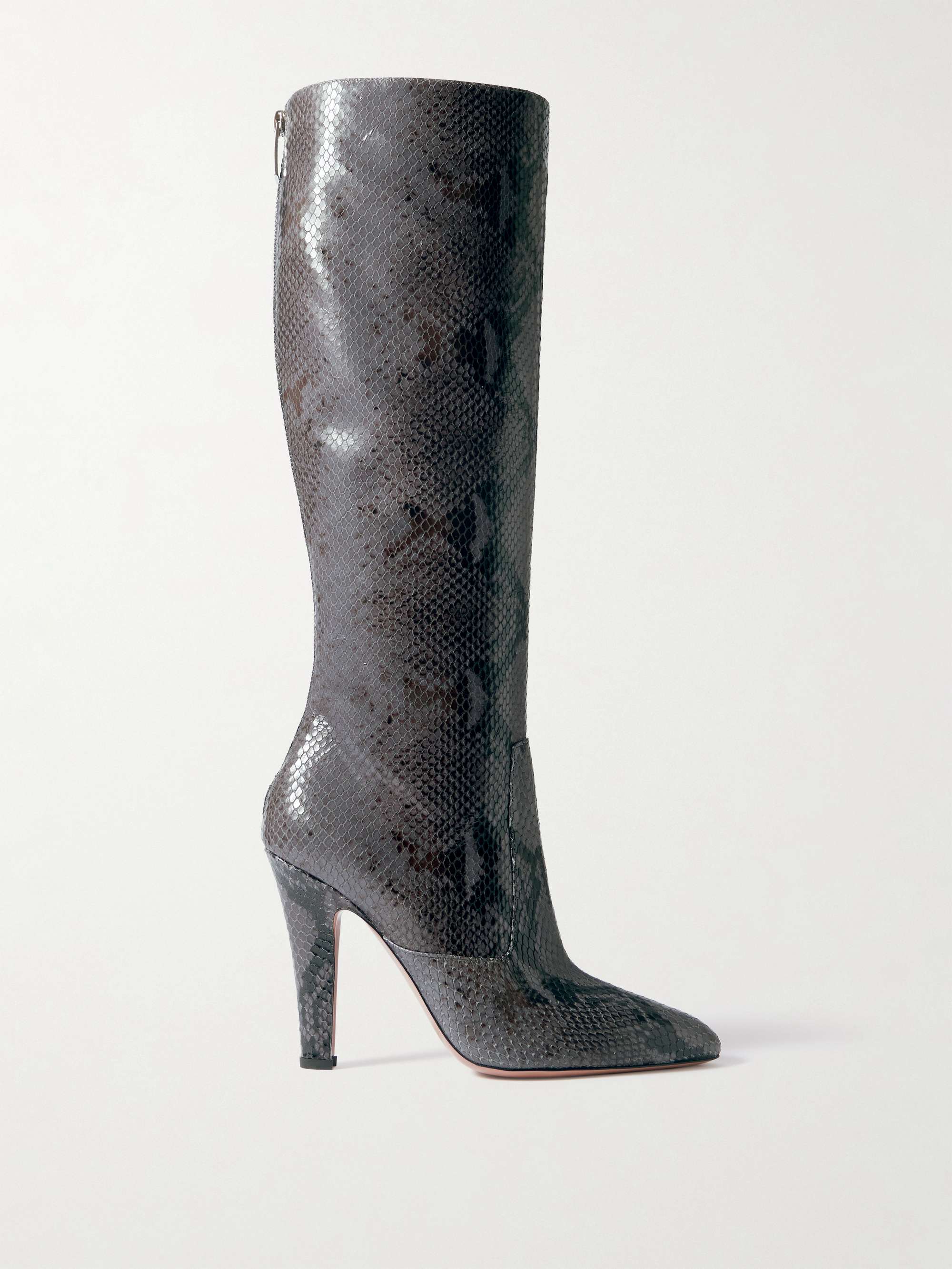 PARIS TEXAS Elsa snake-effect leather knee boots | NET-A-PORTER