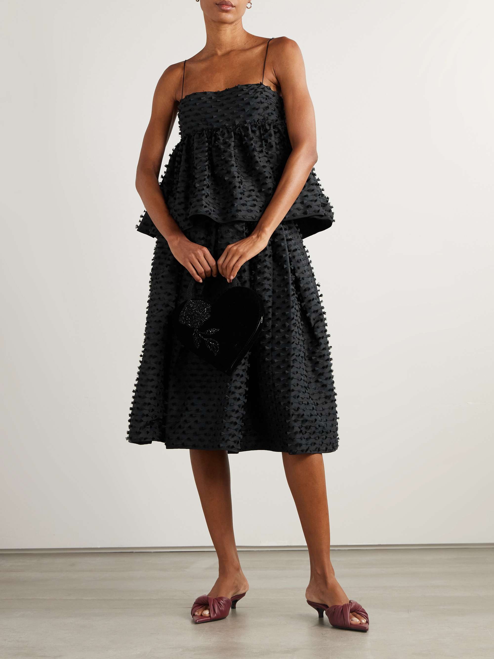 CECILIE BAHNSEN Babette fil coupé shell peplum top | NET-A-PORTER