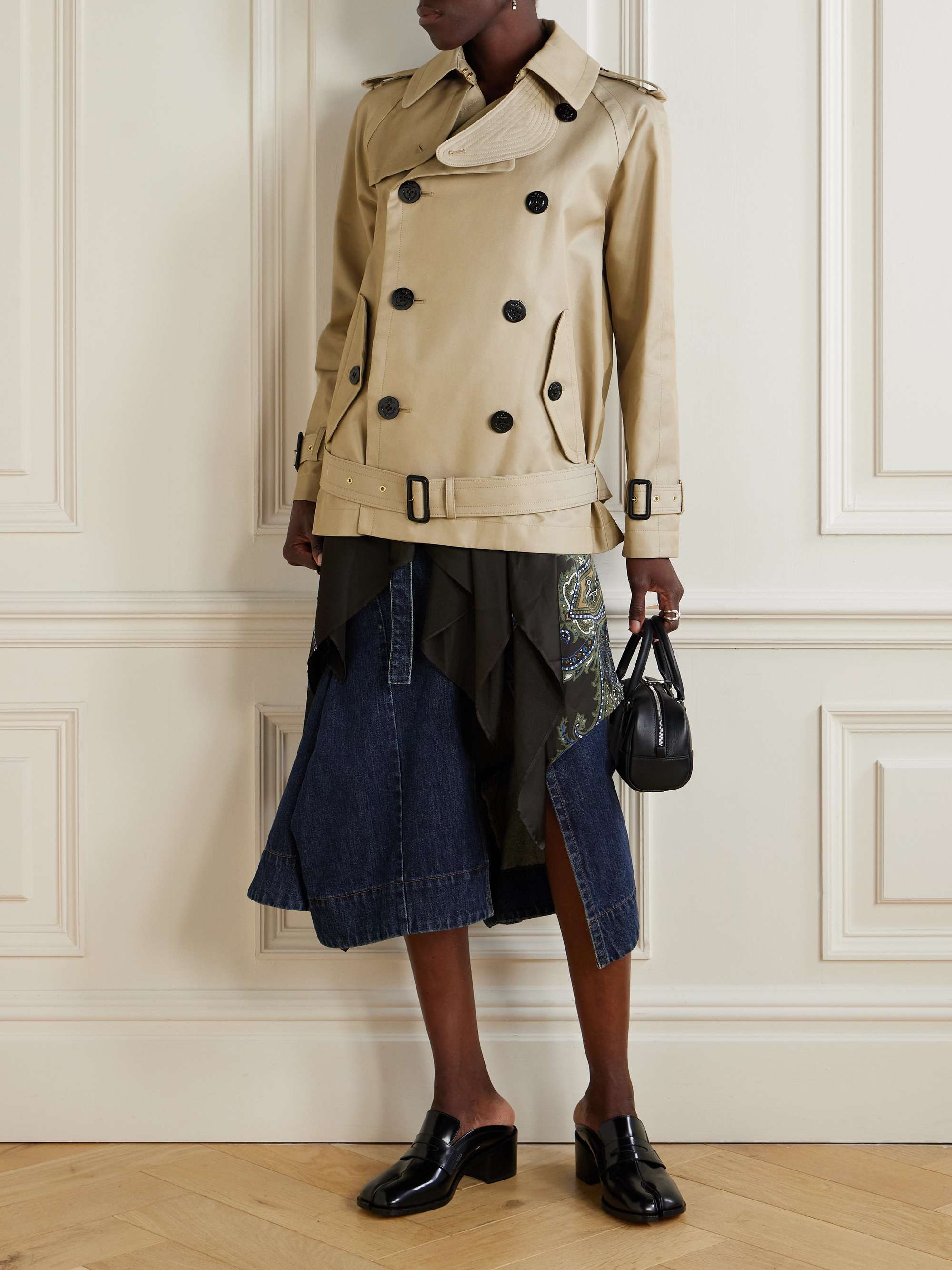 SACAI Denim midi skirt | NET-A-PORTER