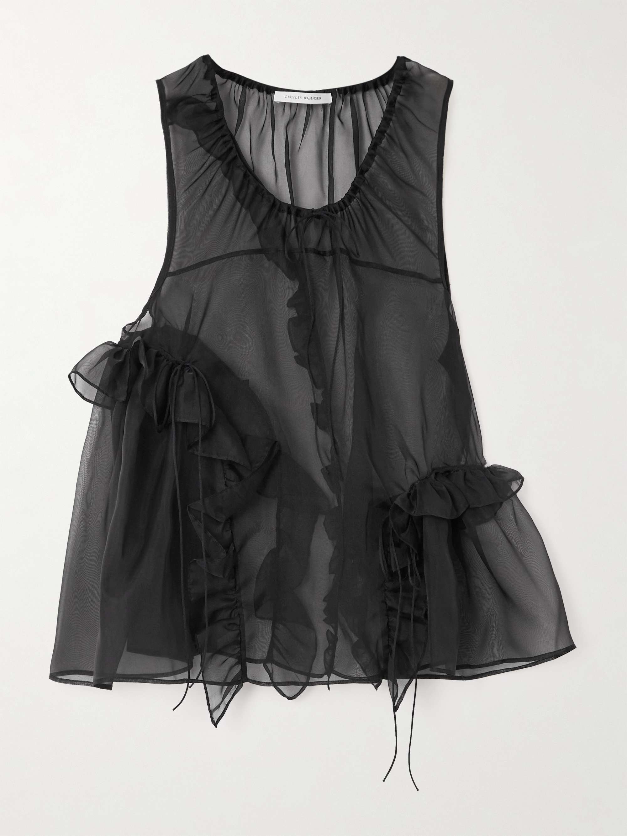 CECILIE BAHNSEN Orsalina ruffled silk-organza top | NET-A-PORTER