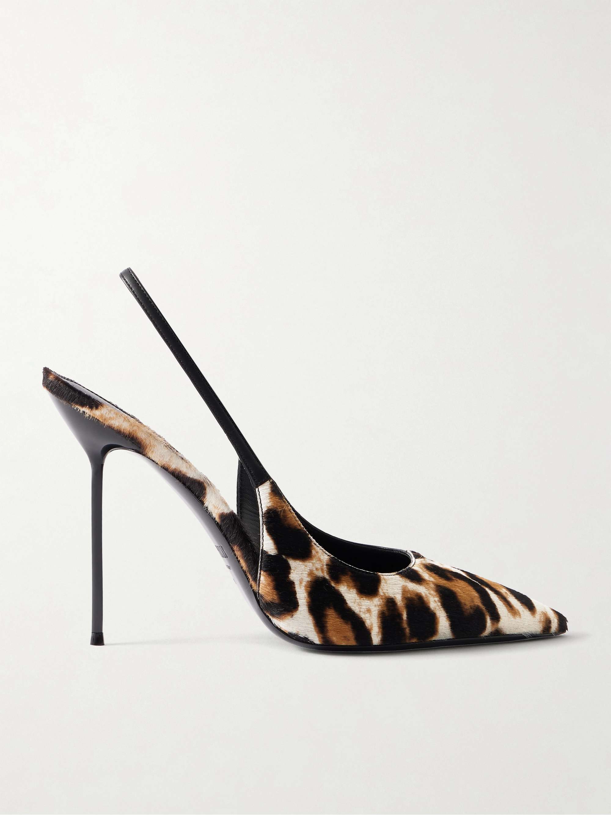 PARIS TEXAS Lidia leather-trimmed leopard-print calf-hair