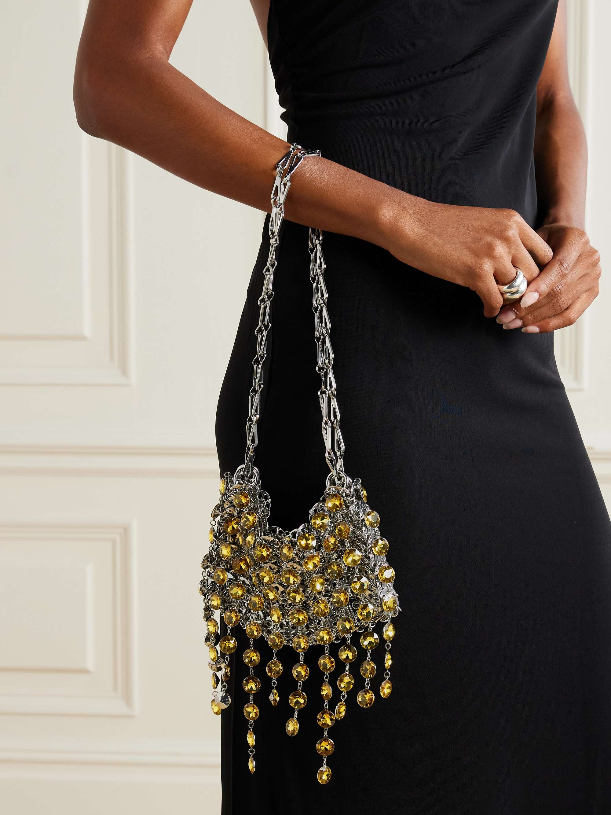 RABANNE 1969 Nano crystal-embellished chainmail shoulder bag | NET