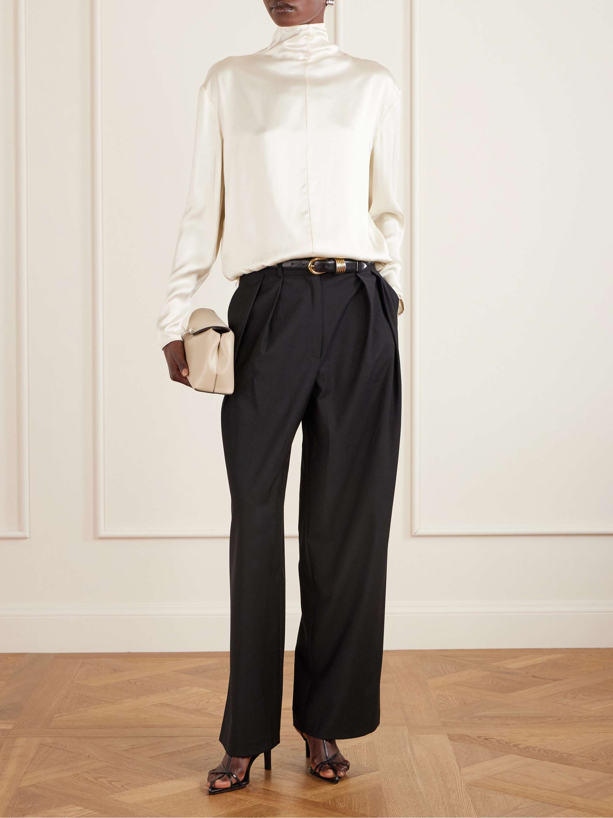TOTEME Satin turtleneck blouse | NET-A-PORTER