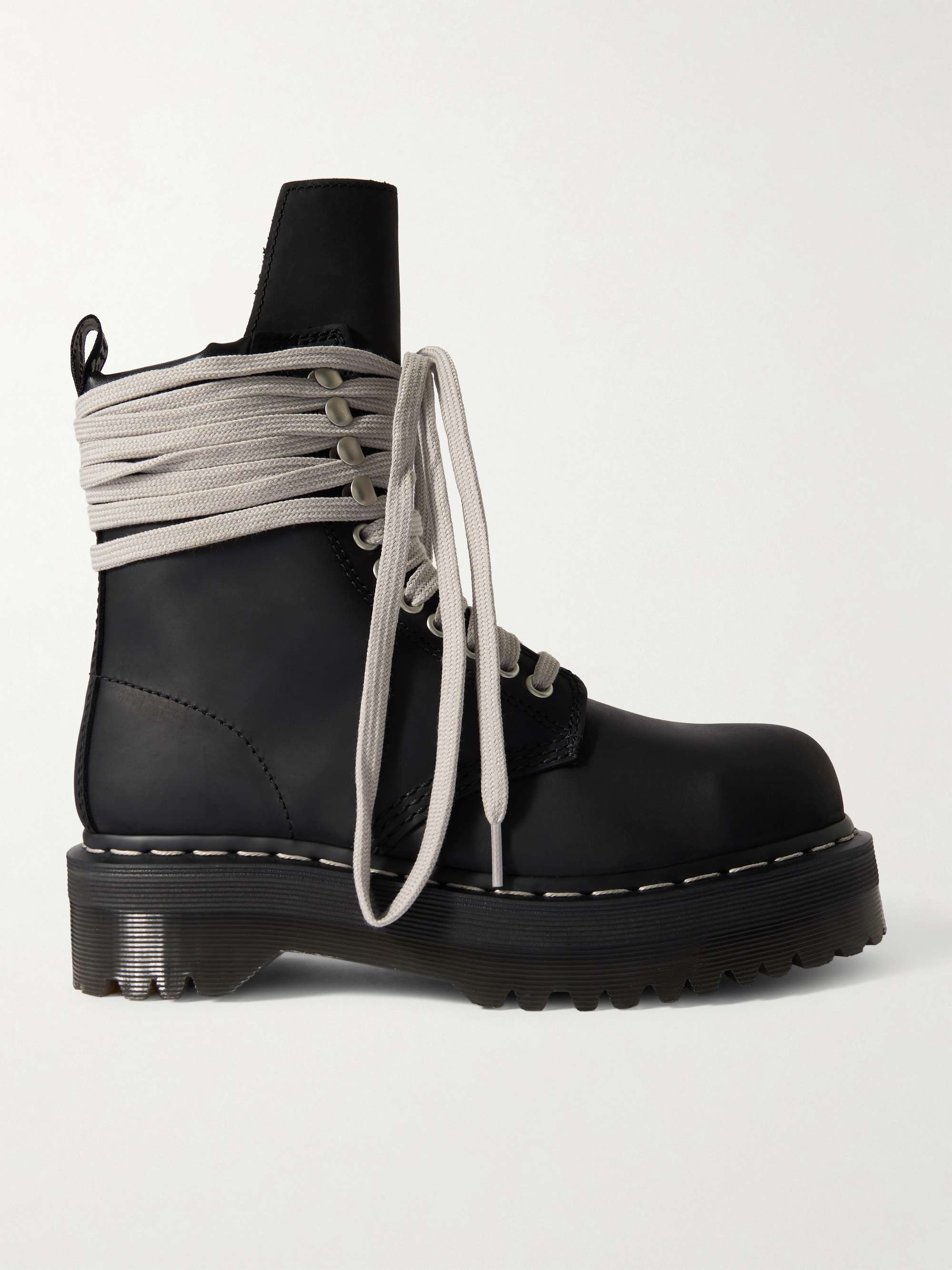 RICK OWENS + Dr. Martens 1460 Quad Sole leather ankle boots | NET
