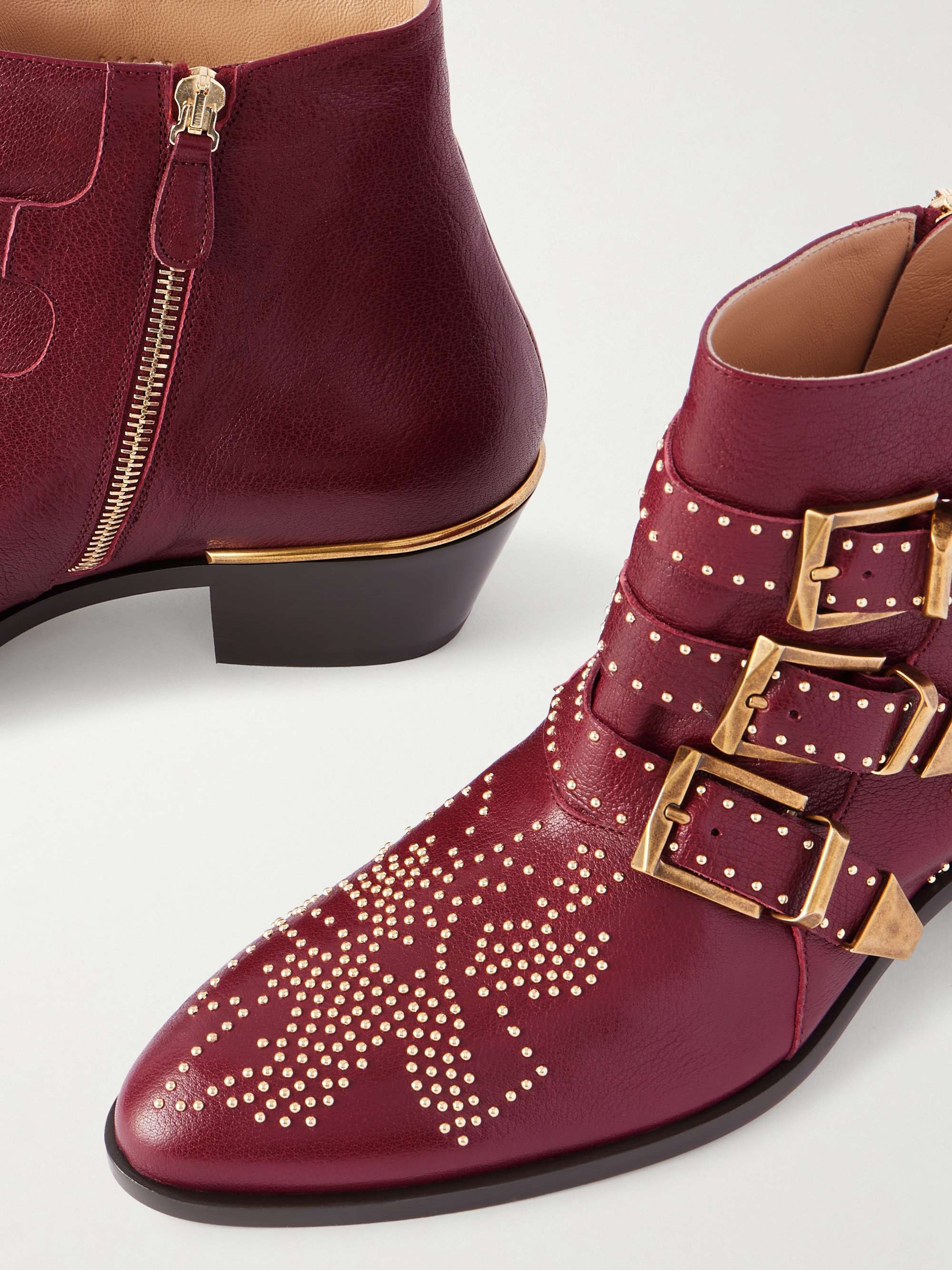 CHLOÉ Susanna studded leather ankle boots | NET-A-PORTER