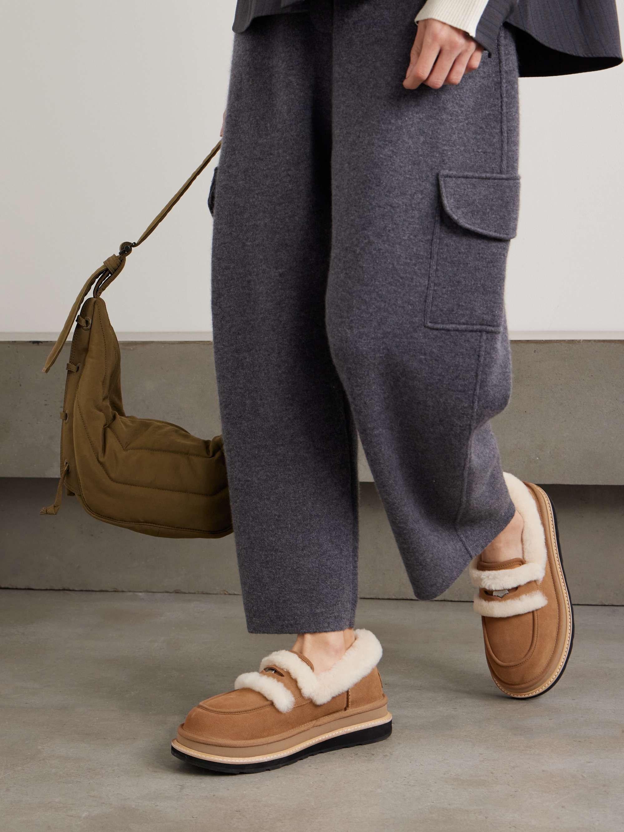 UGG + Sacai shearling loafers | NET-A-PORTER