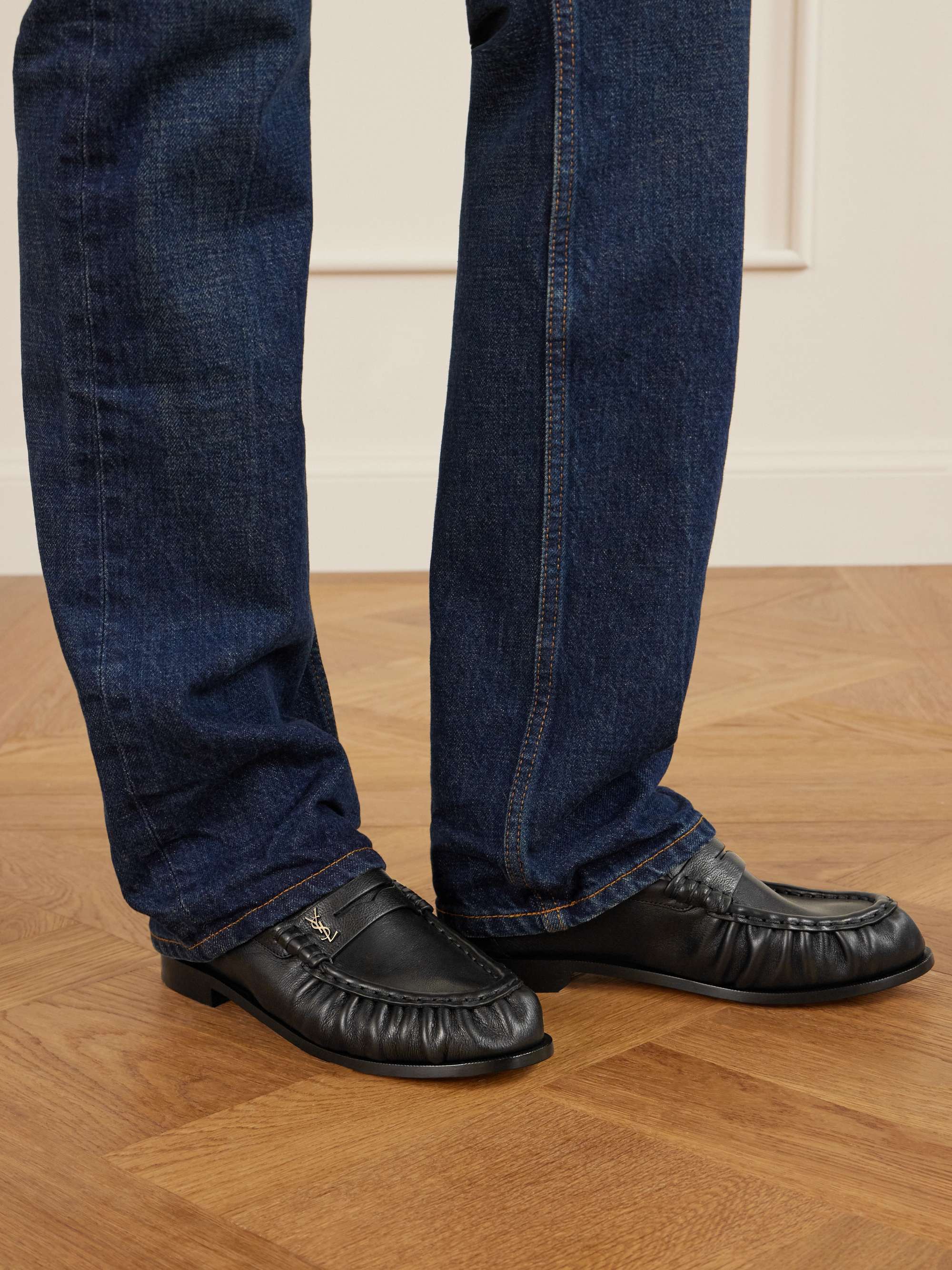 SAINT LAURENT Le Loafer logo-embellished leather loafers | NET-A