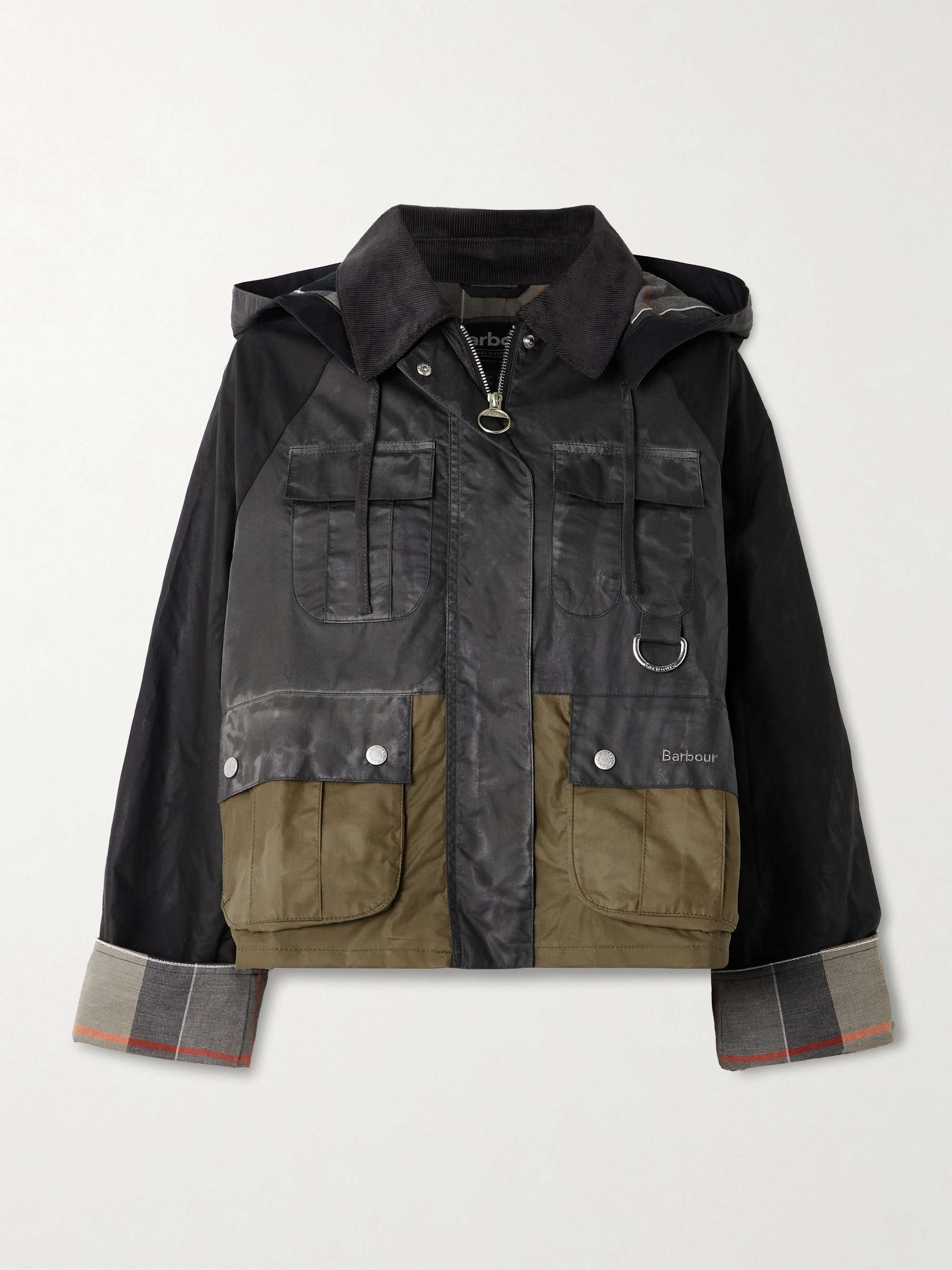 BARBOUR Liza hooded paneled waxed-cotton jacket | NET-A-PORTER