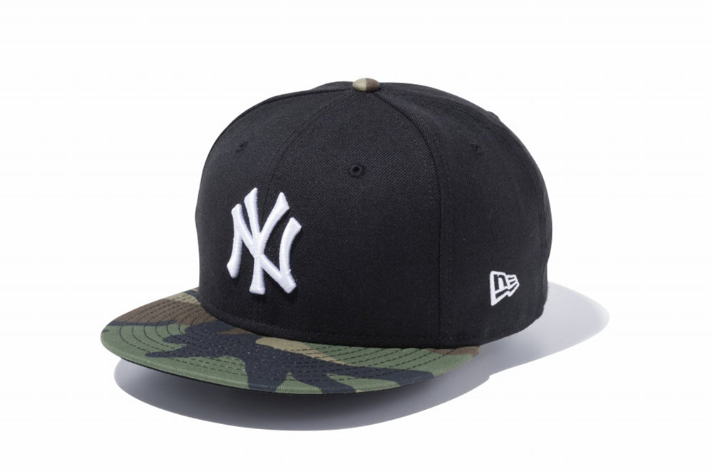 9FIFTY ニューヨーク・ヤンキース ブラック × ホワイト ウッドランド