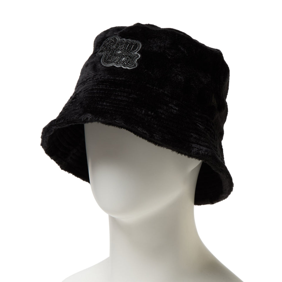 バケット01 セーラーブリム Micro Fur Rhinestone ブラック