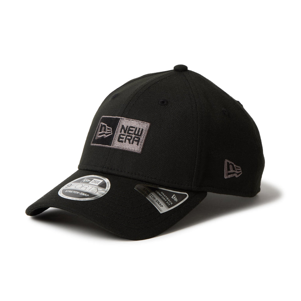 9FORTY ストレッチスナップ Stretch Series ボックスロゴ ブラック