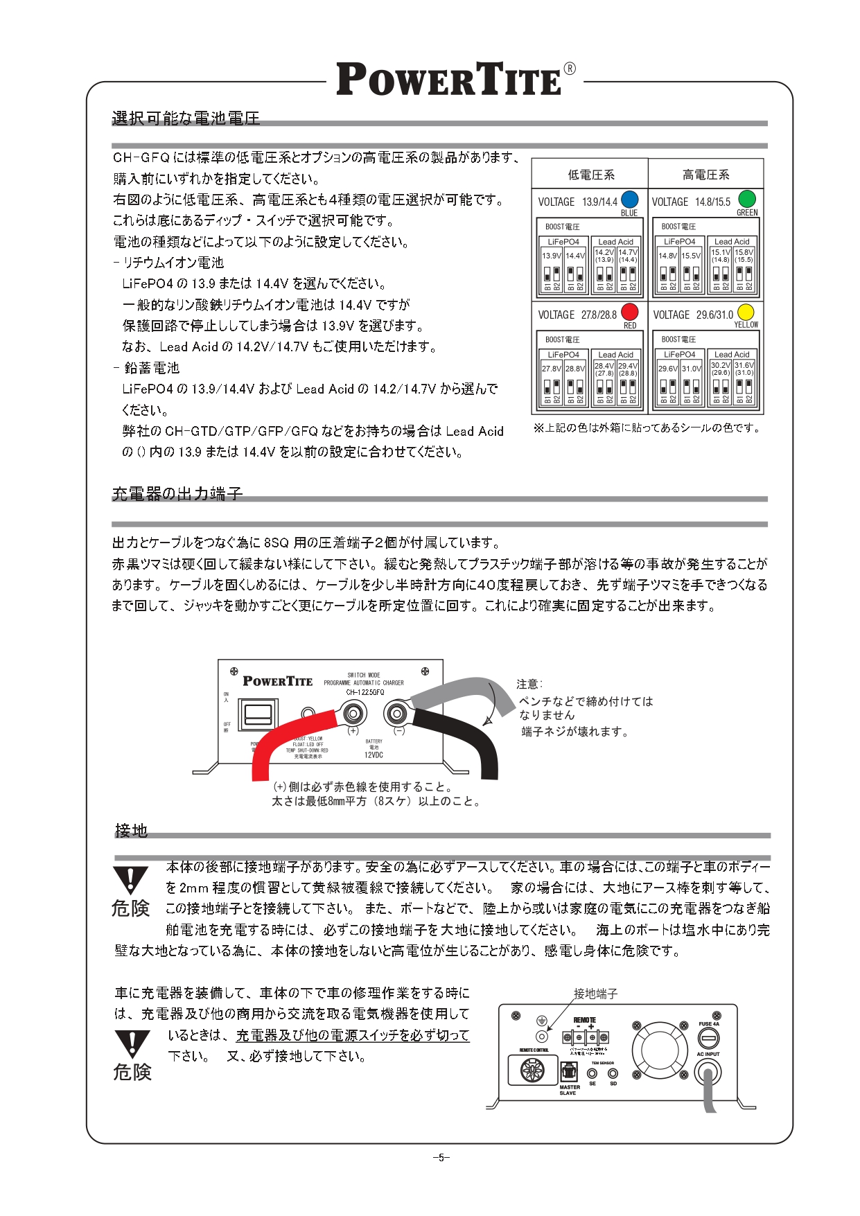 バッテリー充電器 12V 22.5A 未来舎 POWER TITE [正規品] CH-1225GFQ
