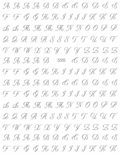 Nail Labo ネイルシール アルファベット 筆記体 シルバー | Nail Labo