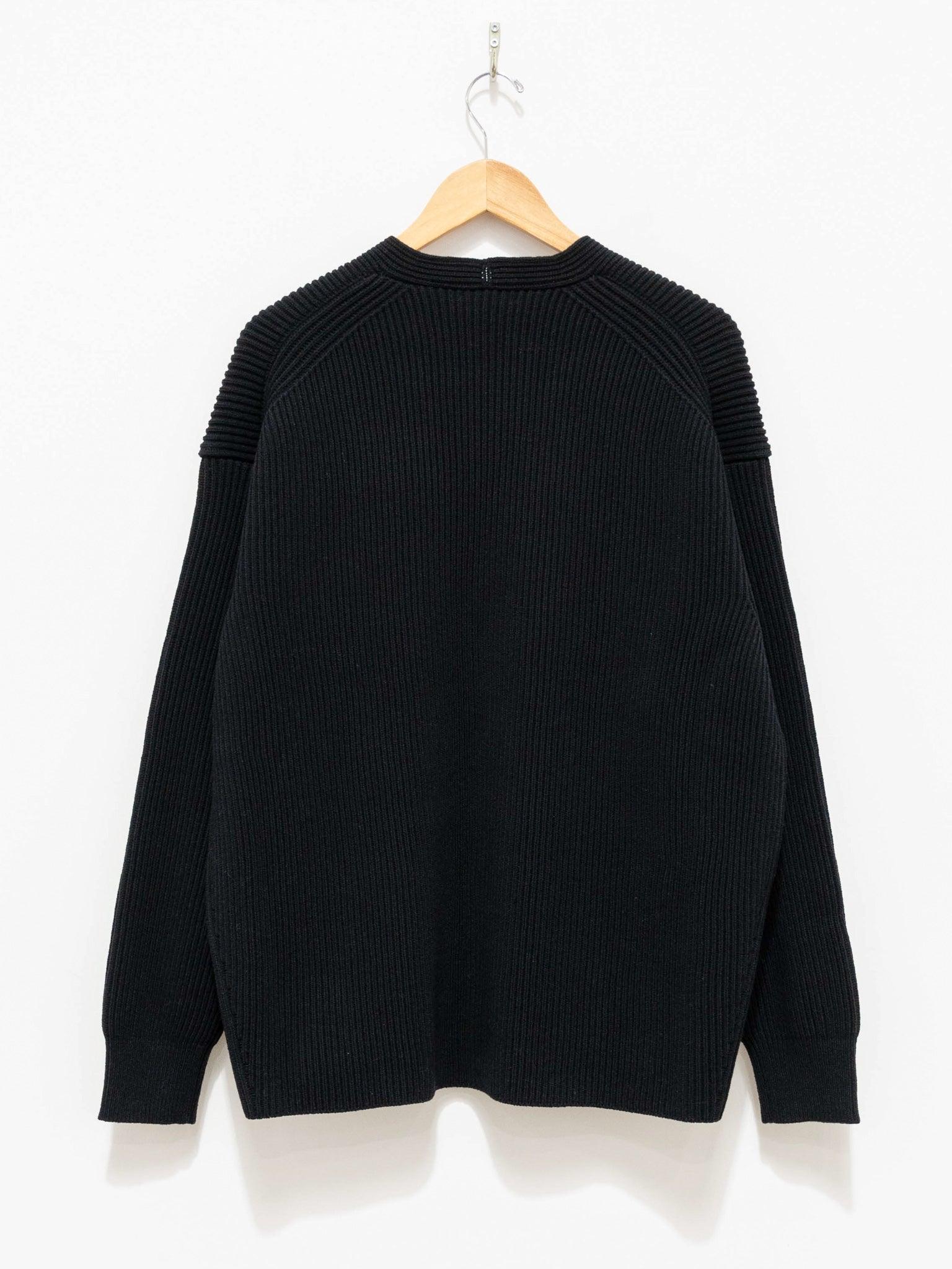 Namu Shop - Auralee Super Fine Wool Rib Knit Big Cardigan - Black
