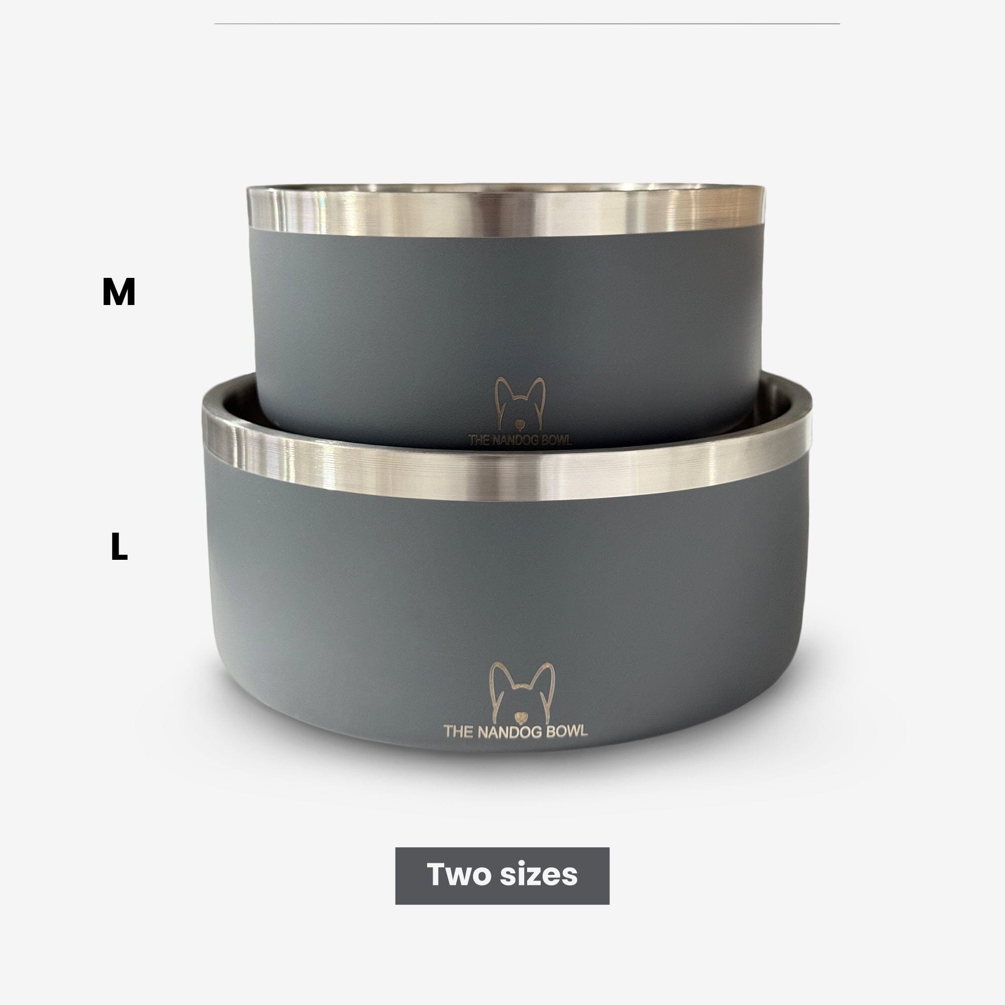 The Nandog Stainless Steel Anti-Skid Dog Bowl in Ash Gray – Nandog