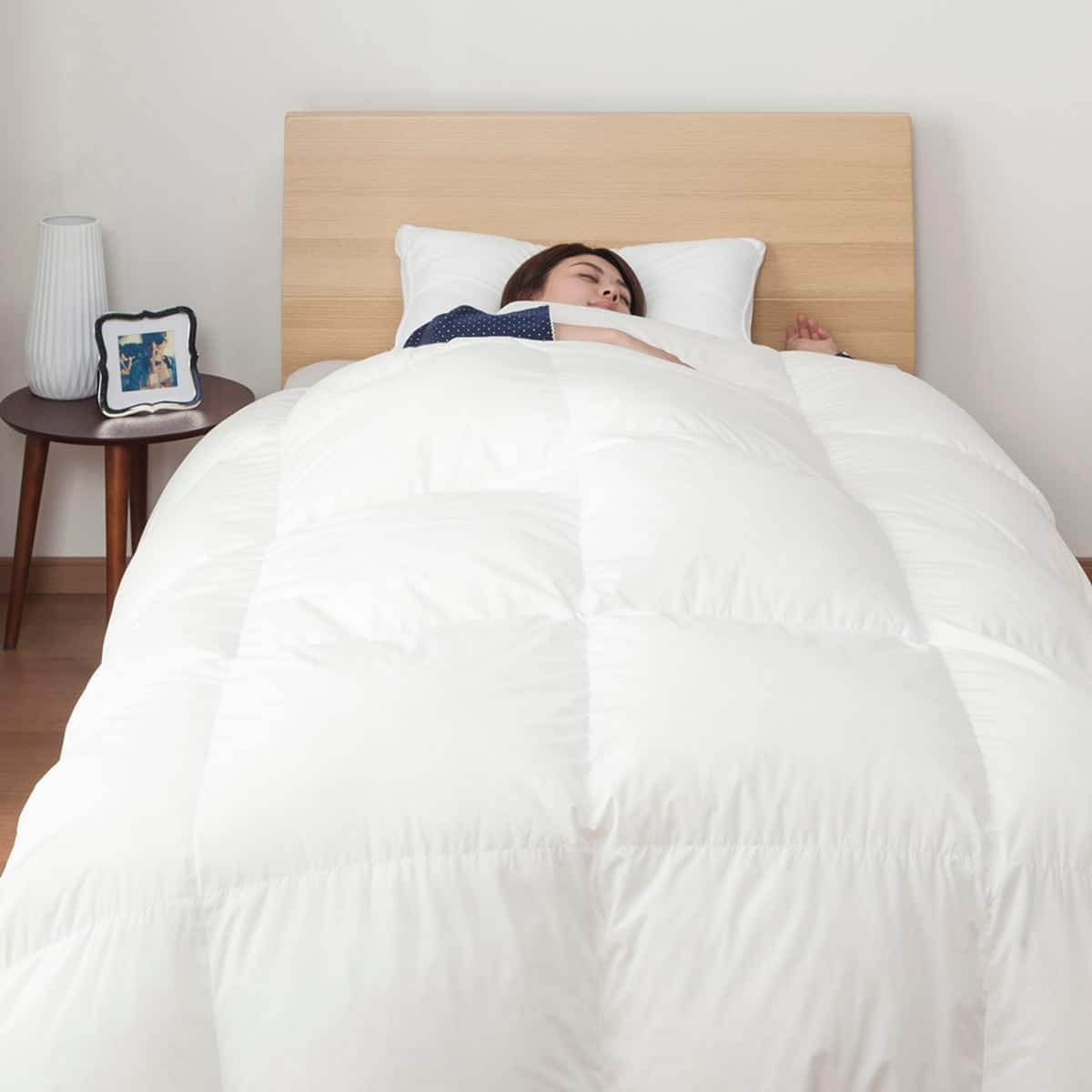 日本製】ホワイトダックダウン93% 羽毛布団(ムーンシャンテン クイーン