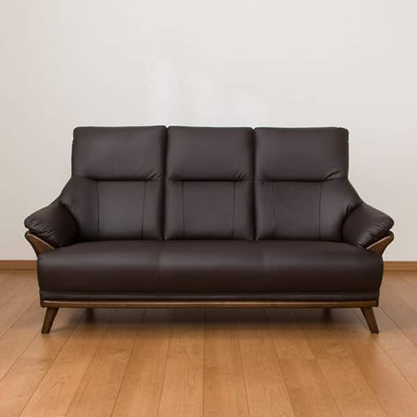 傷・汚れに強い 3人掛けソファ 合皮タイプ (コウテイ3 Nシールド DBR