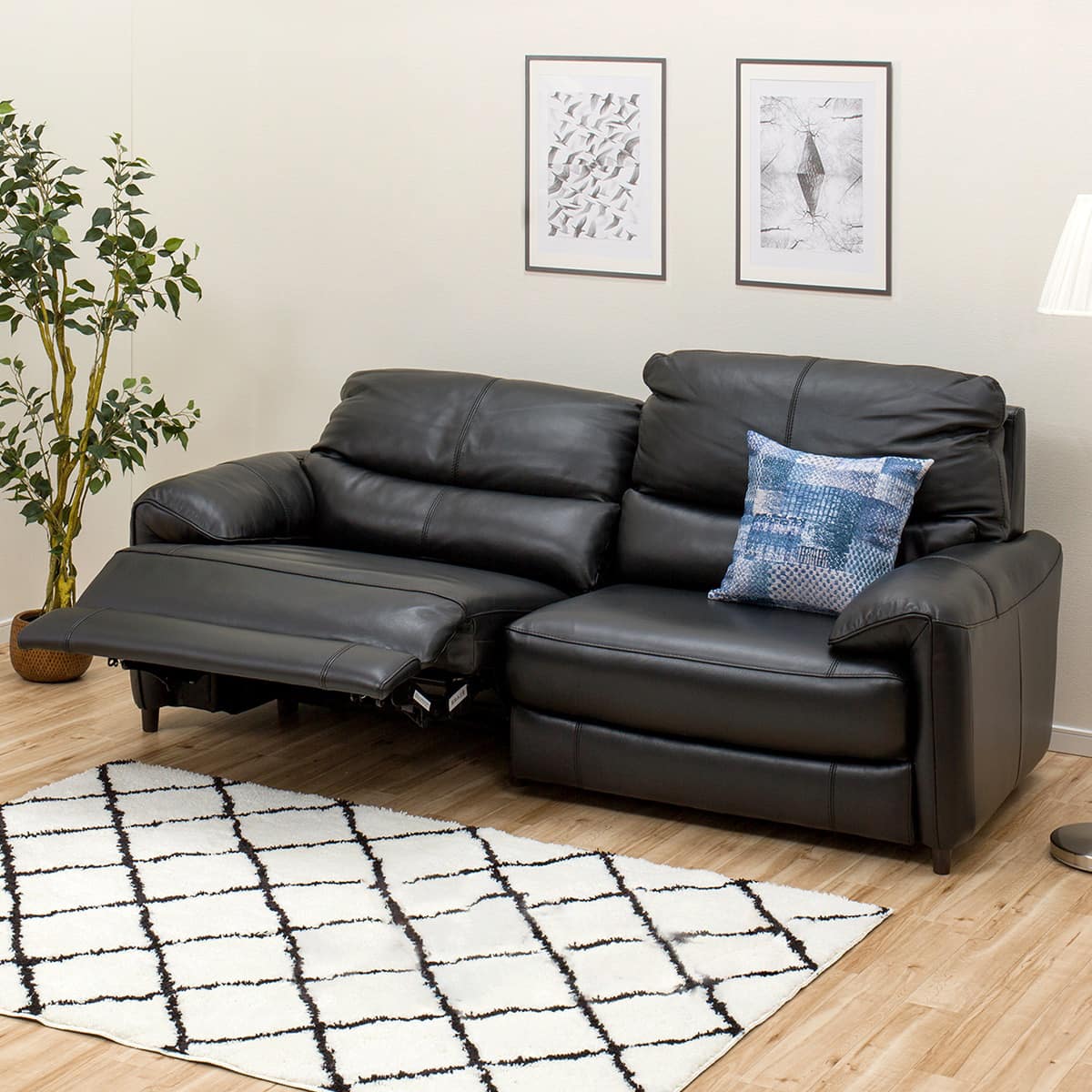 3人掛け右電動リクライニングソファ 厚革(一部合成皮革)タイプ