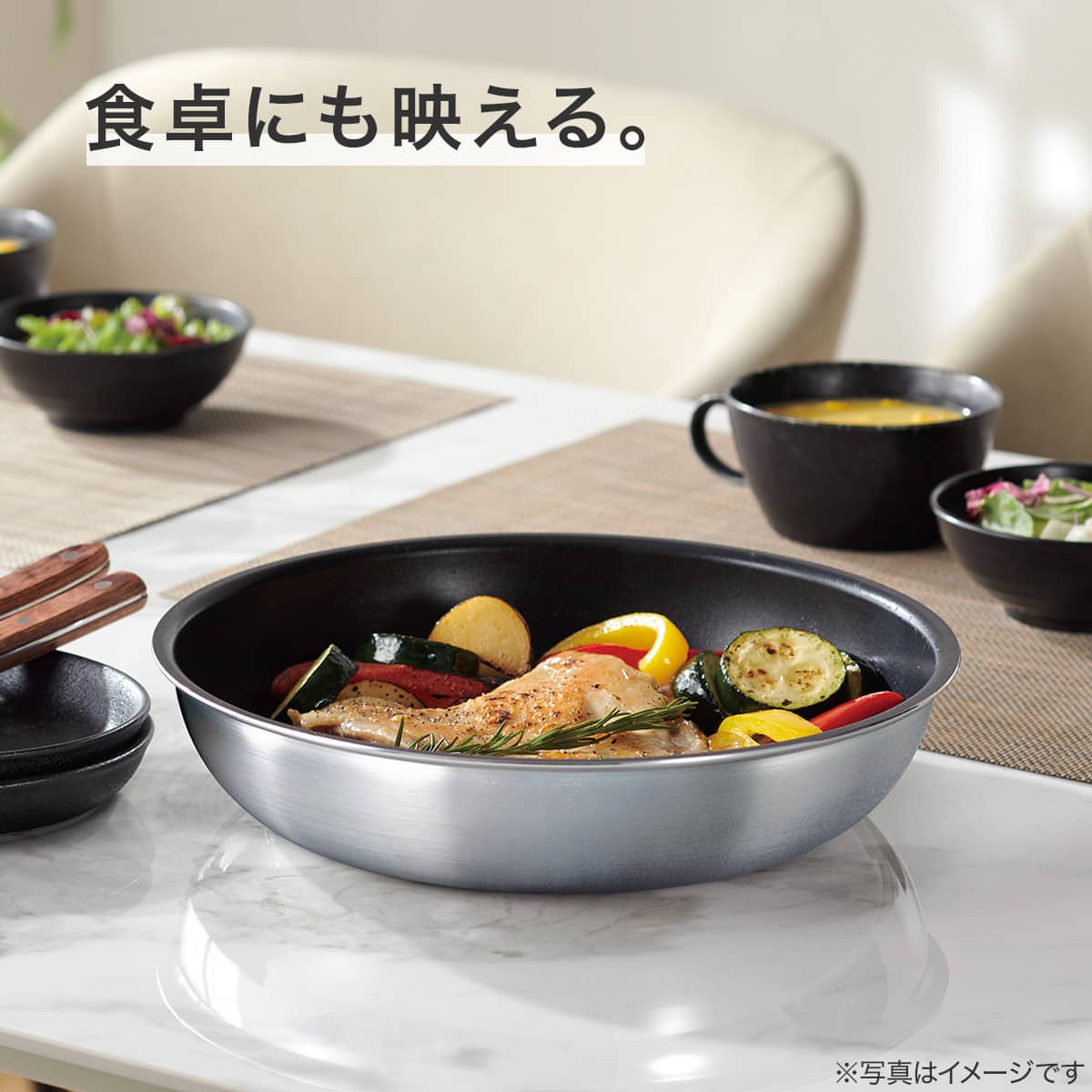 取っ手がとれる】超軽量こびりつきにくい鍋・フライパン5点セット