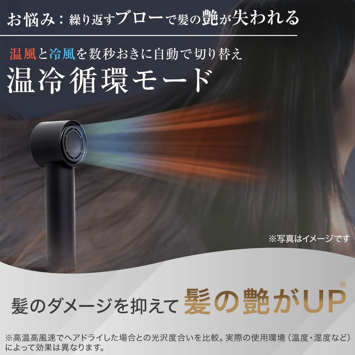 高濃度マイナスイオン ヘアケアドライヤー (NY281 ダークグレー