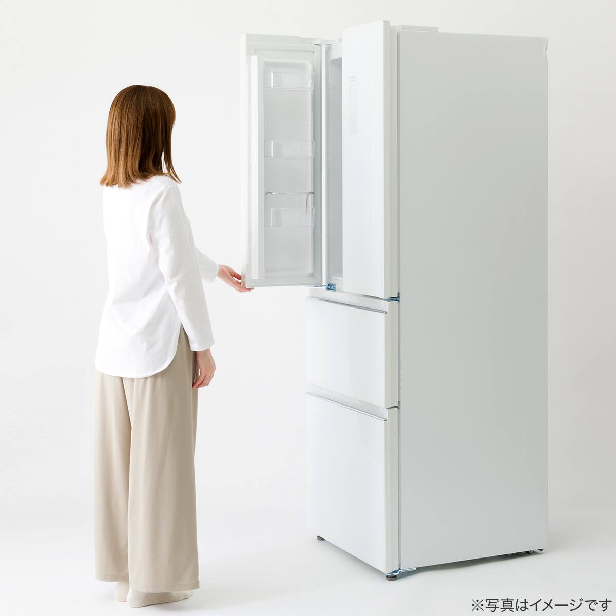 320L フレンチドアファン式冷蔵庫 (HM2C01 ホワイト)(リサイクル回収
