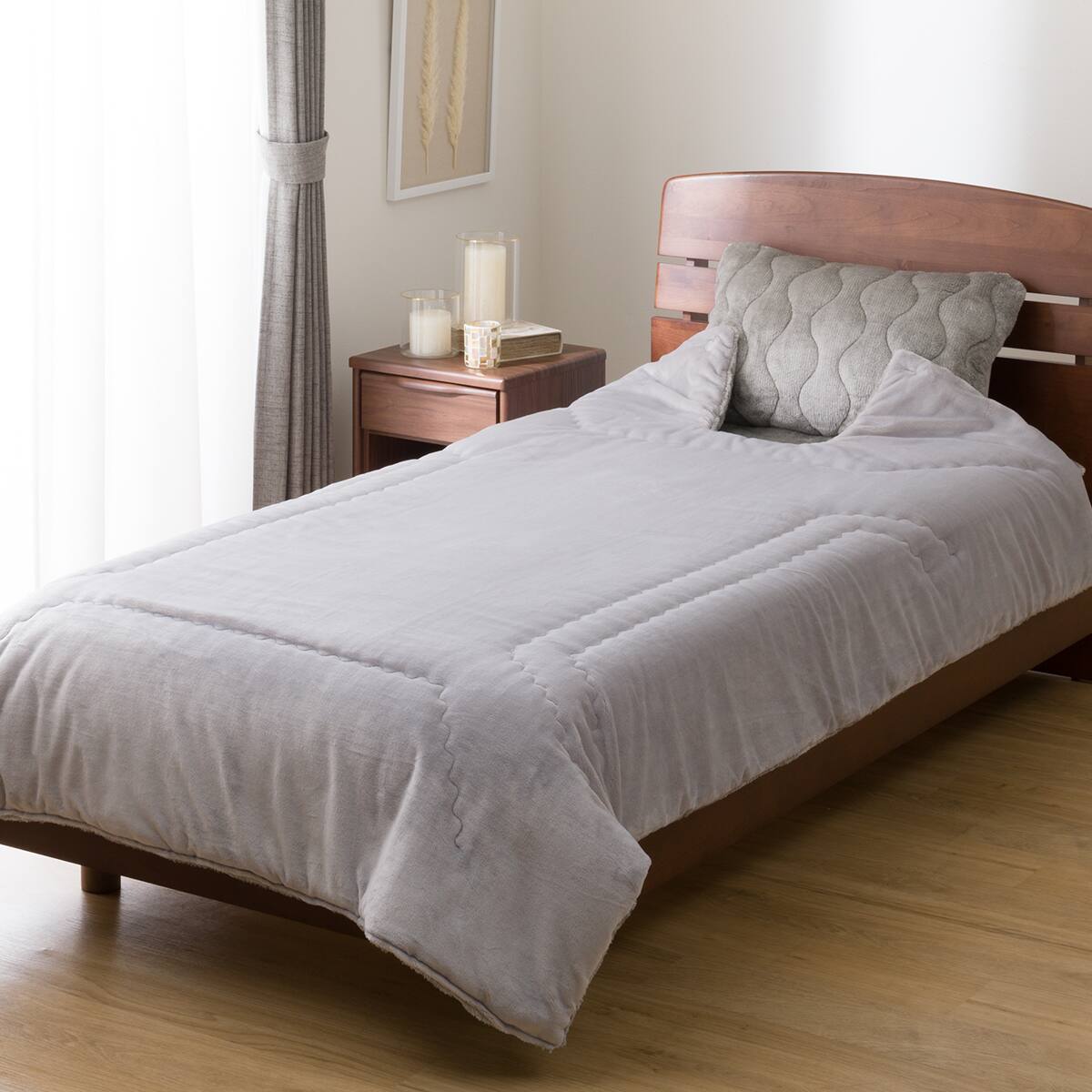 2枚合わせくりえり毛布 シングル(NウォームWSP グレーA2512) | ニトリ