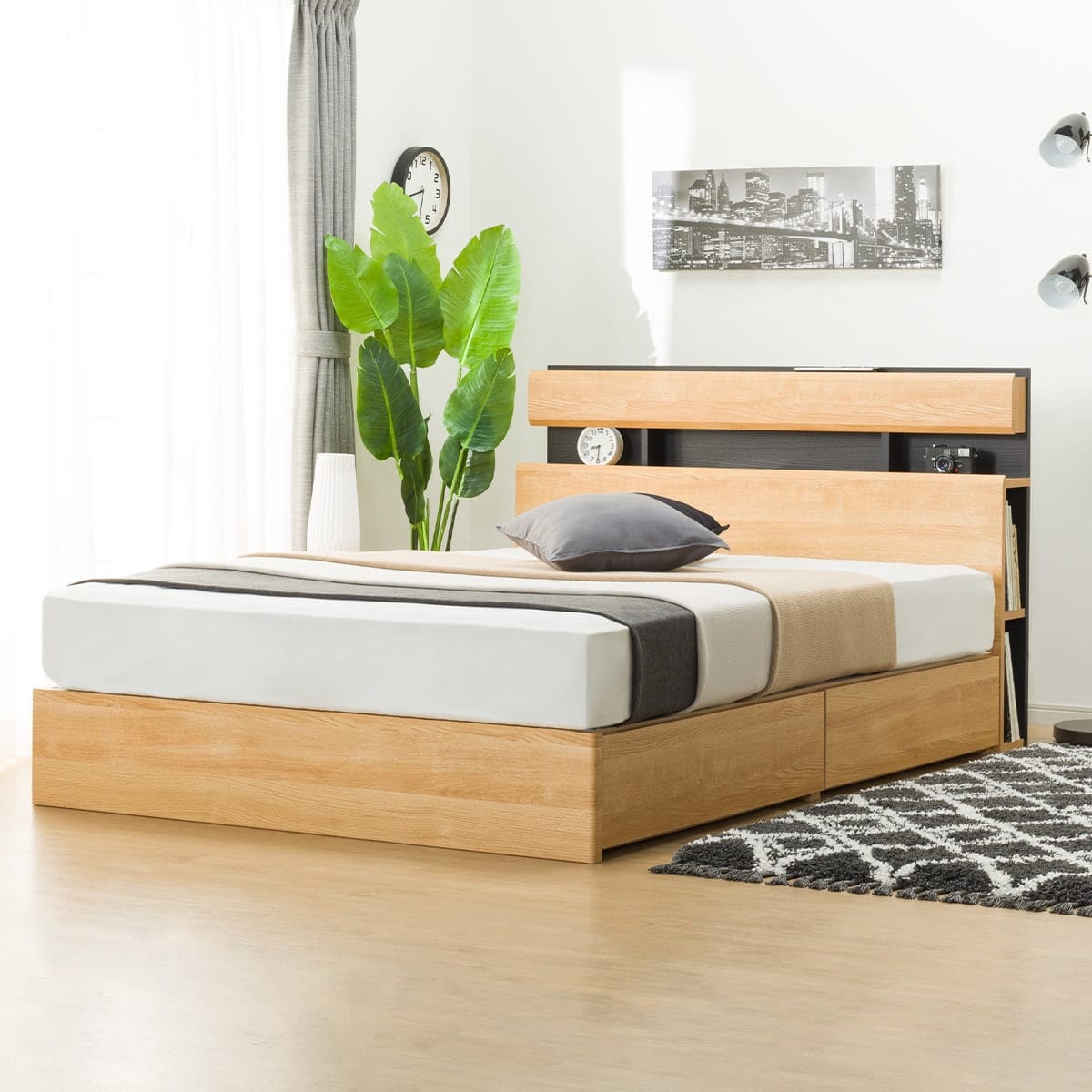 ダブルベッドフレーム(キエンザ LBR) | ニトリネット【公式】 家具