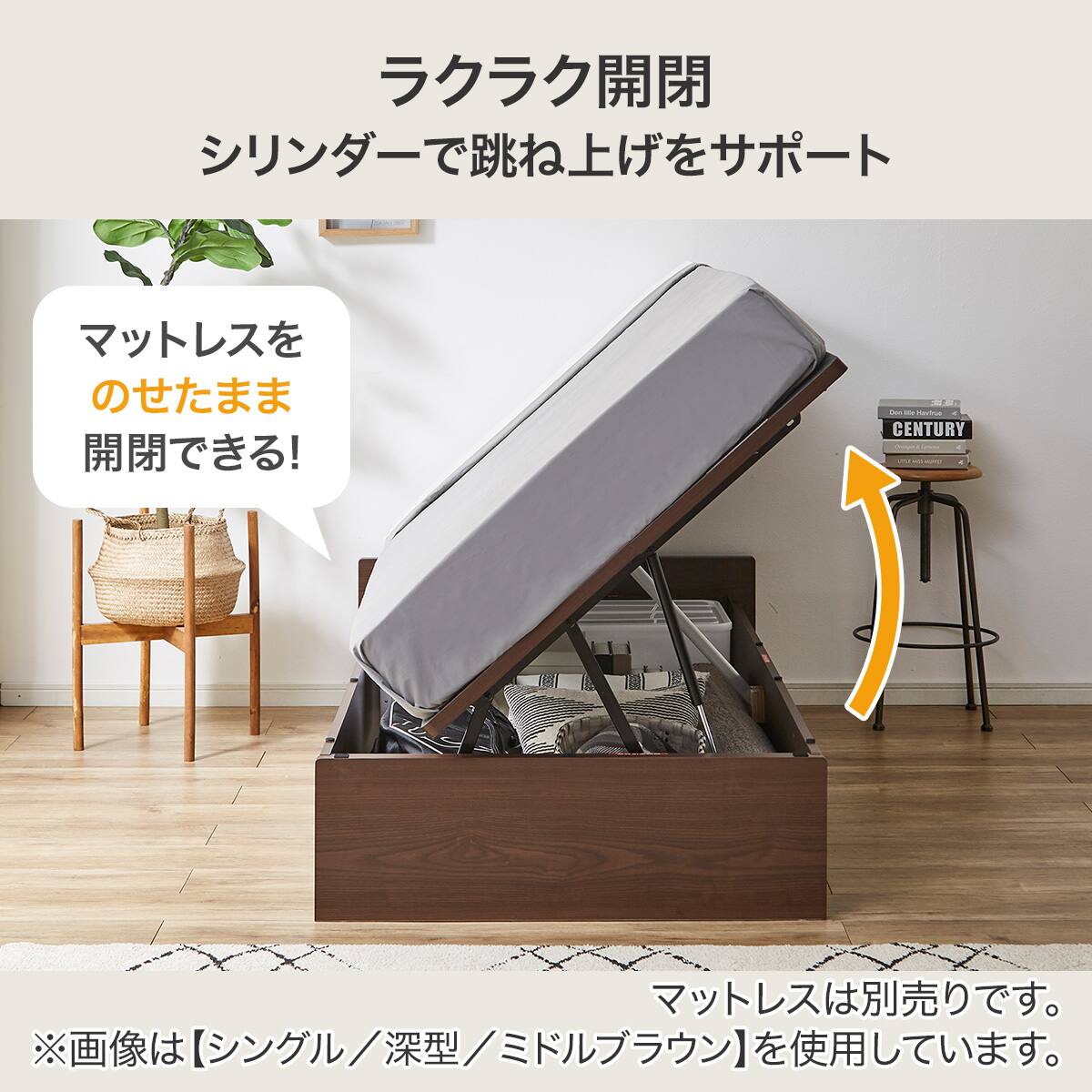 ダブルベッドフレーム(OP KG ヘッドレス 横開き 深型 WW) | ニトリ