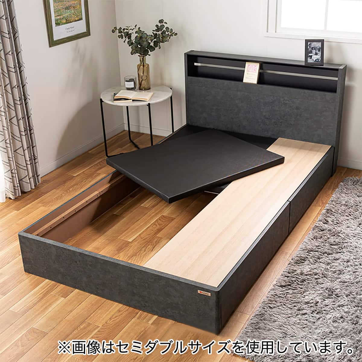 ダブルベッドフレーム(GH 引出し付き BK) | ニトリネット【公式】 家具