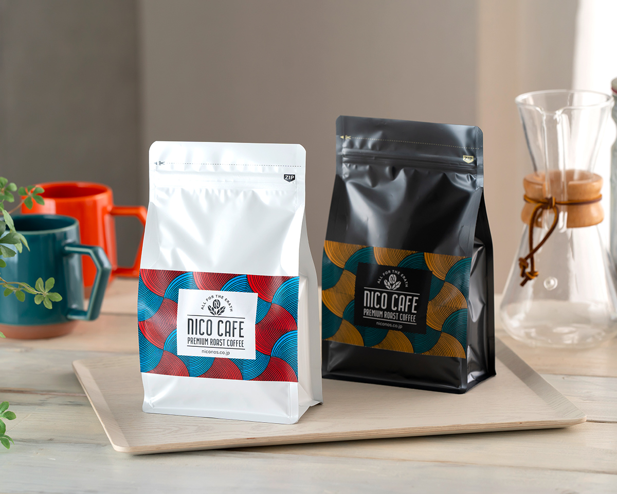 チャック付アロマキープフラットボトム300g ブラック｜ニコノス