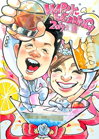 完全オーダーメイドの「yashico」のプレゼント似顔絵