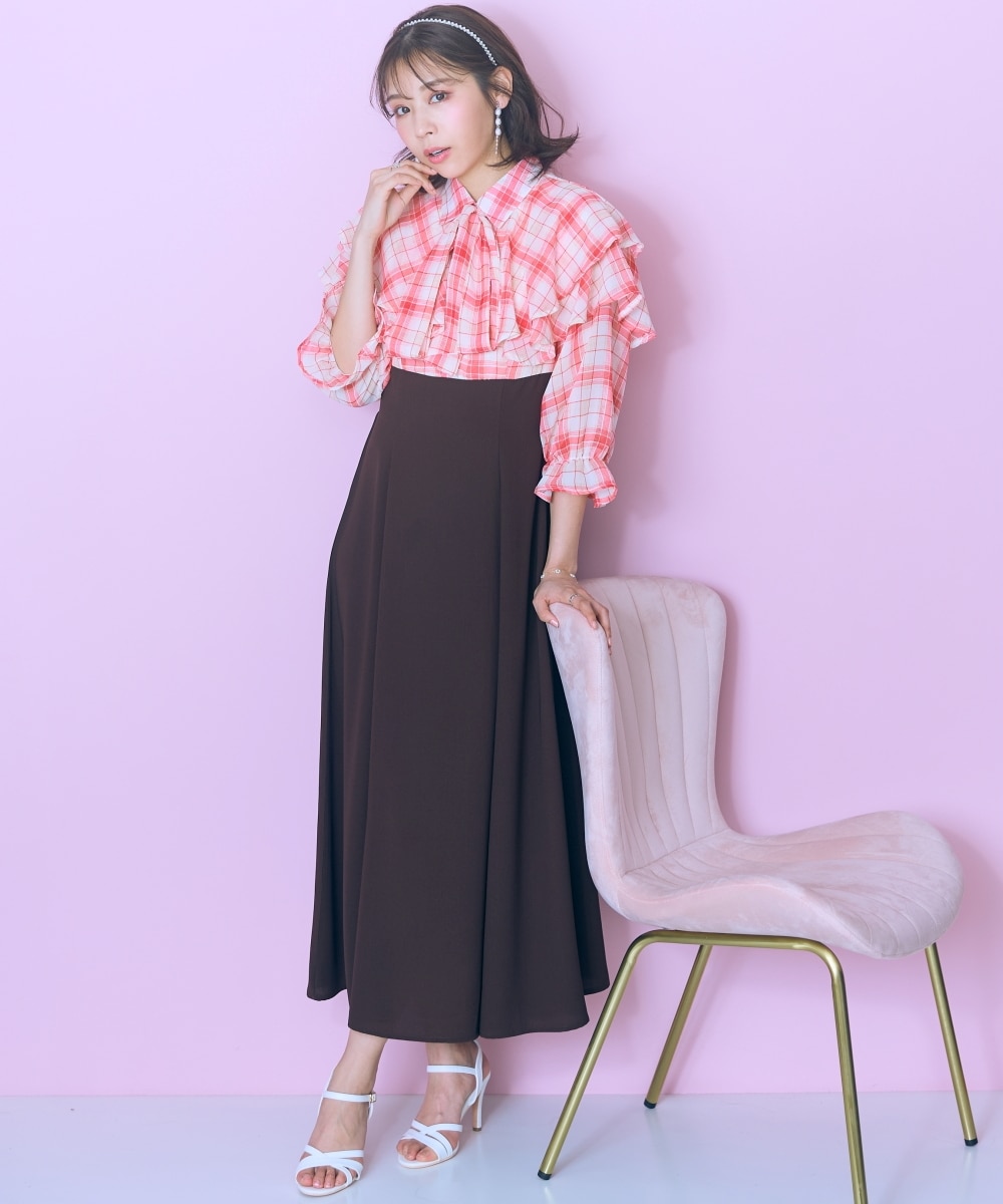 大きいサイズ＞柄ブラウスドッキングワンピース marun 通販【ニッセン】