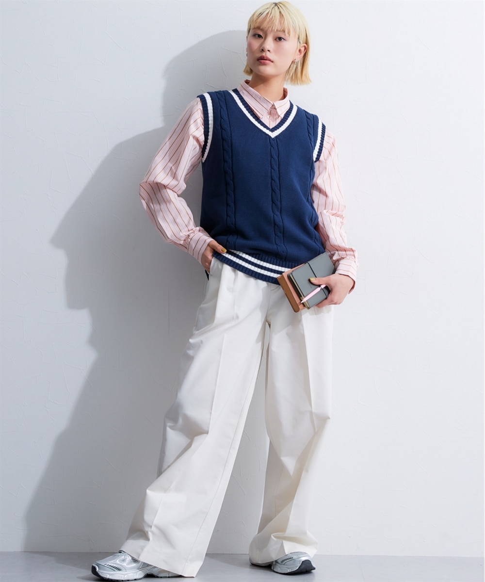 ワイドクロップドストライプシャツ 通販【ニッセン】