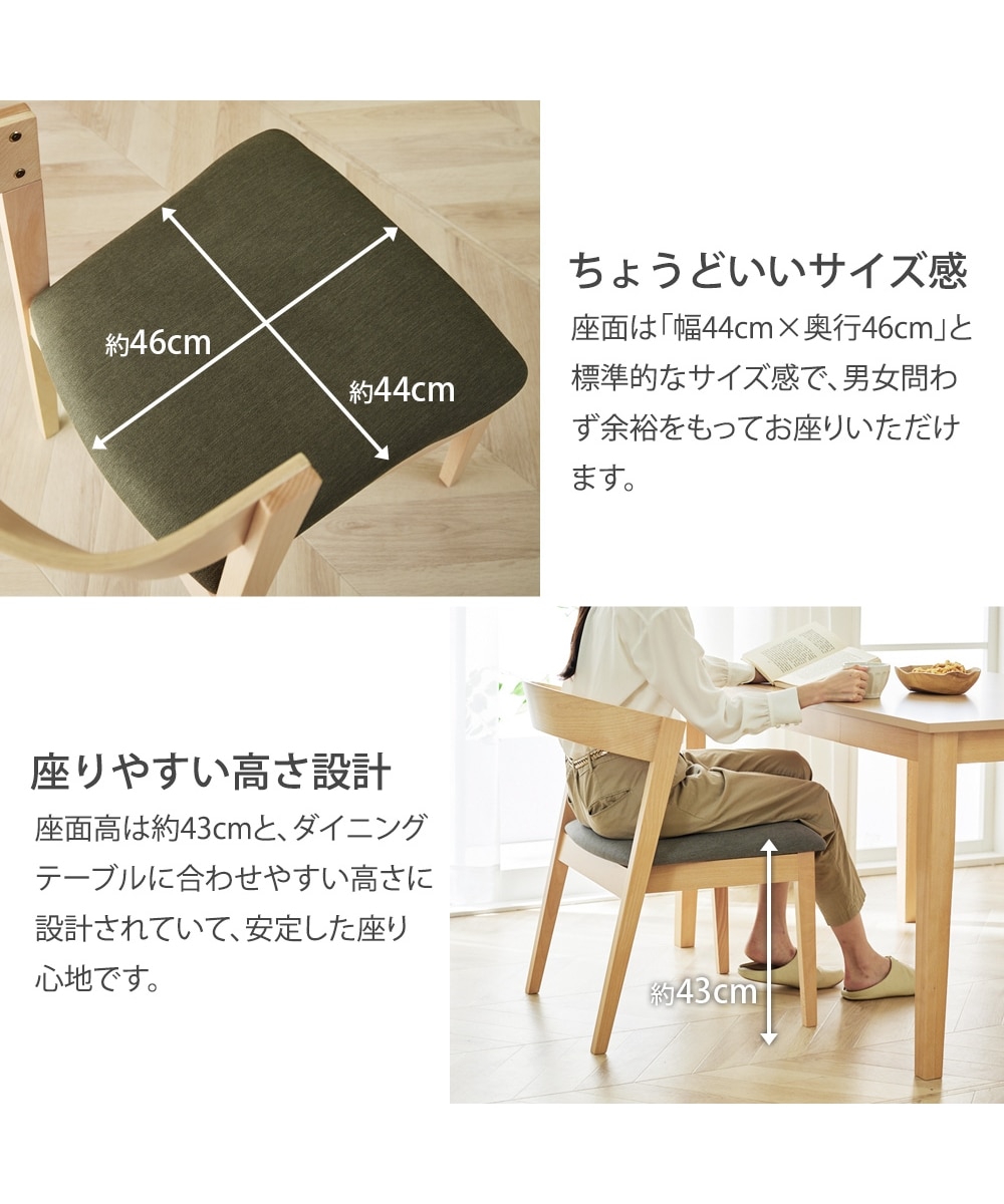 天然木ビーチ材 ダイニングチェア 2脚セット 北欧ナチュラル (曲げ木