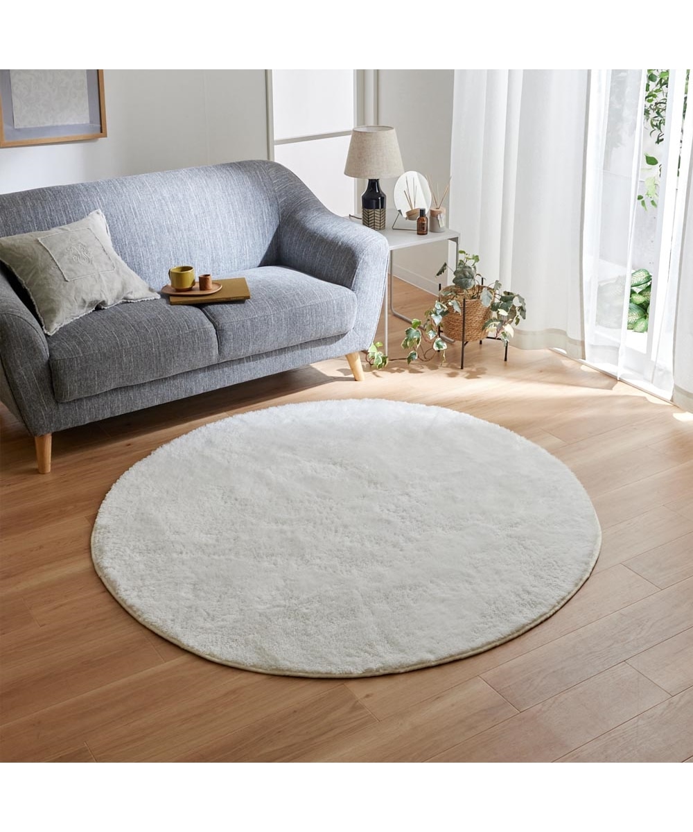 シャギーラグ｜円形・マイクロファイバー素材・ウレタン入・選べる10色