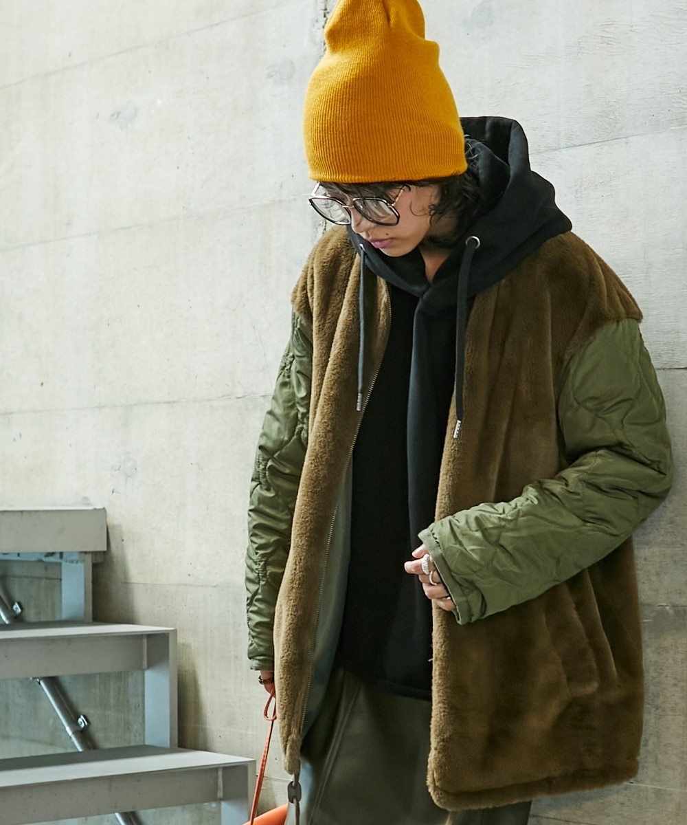 大きいサイズ ファーブルゾンライナー付モッズコート GEVS. 通販