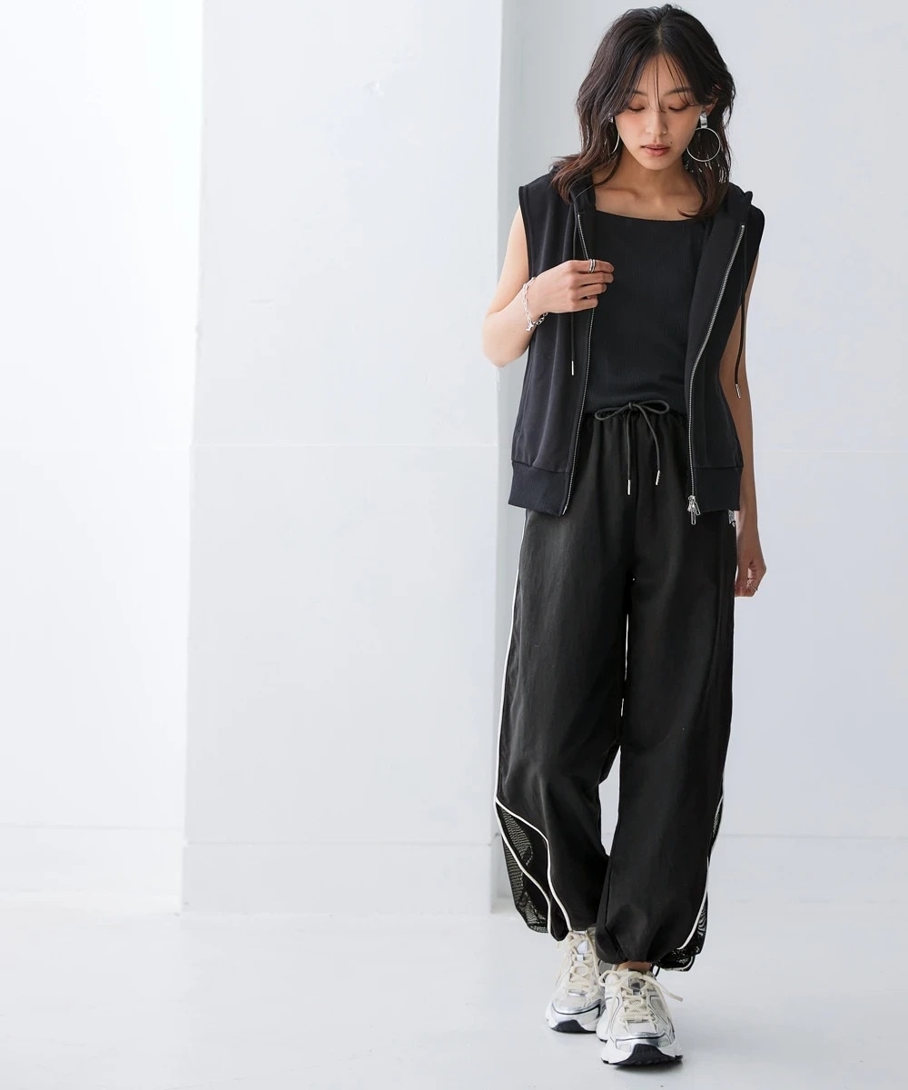 裾メッシュナイロンパラシュートパンツ（エバーラスト） 通販【ニッセン】