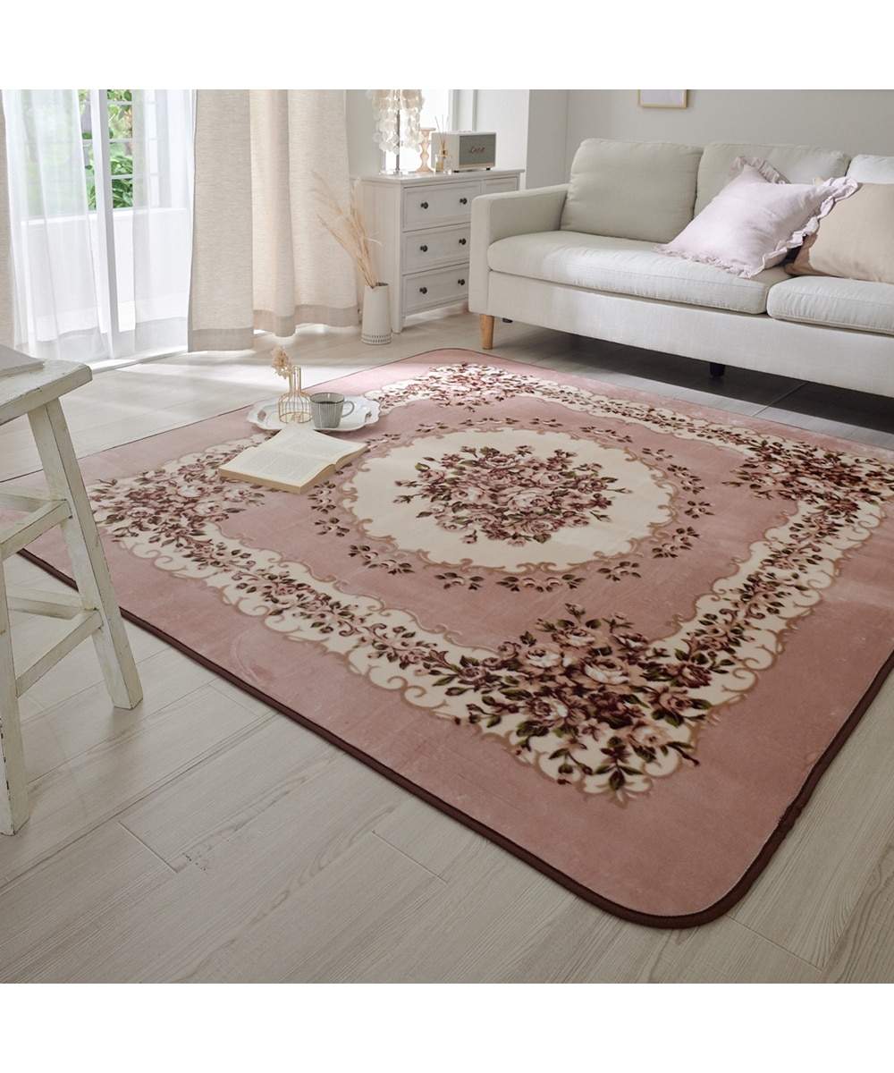 洗えるラグ｜レトロフラワー柄・ウレタン入 通販【ニッセン】