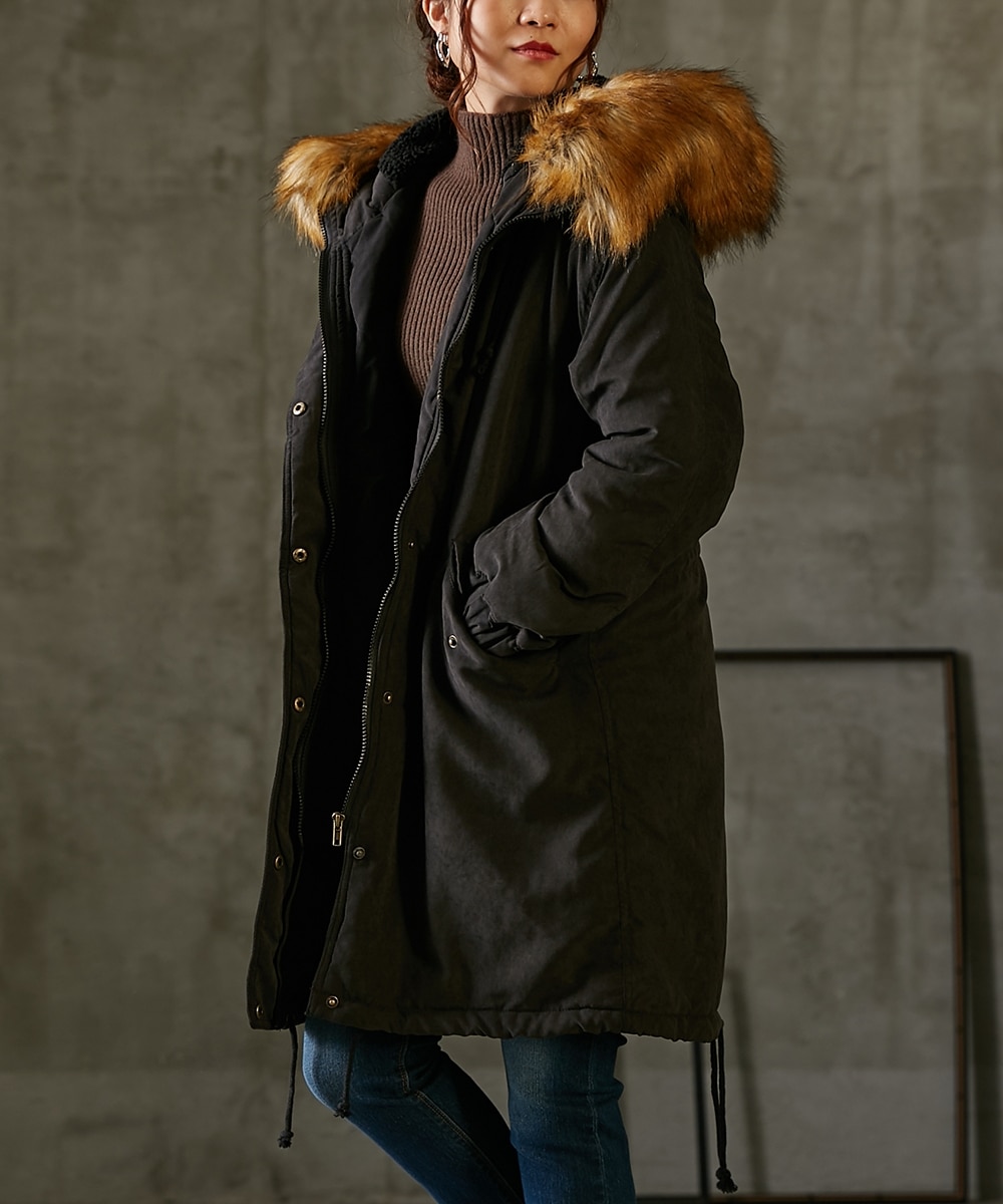 取り外し可能フェイクファー付モッズコート 通販【ニッセン】