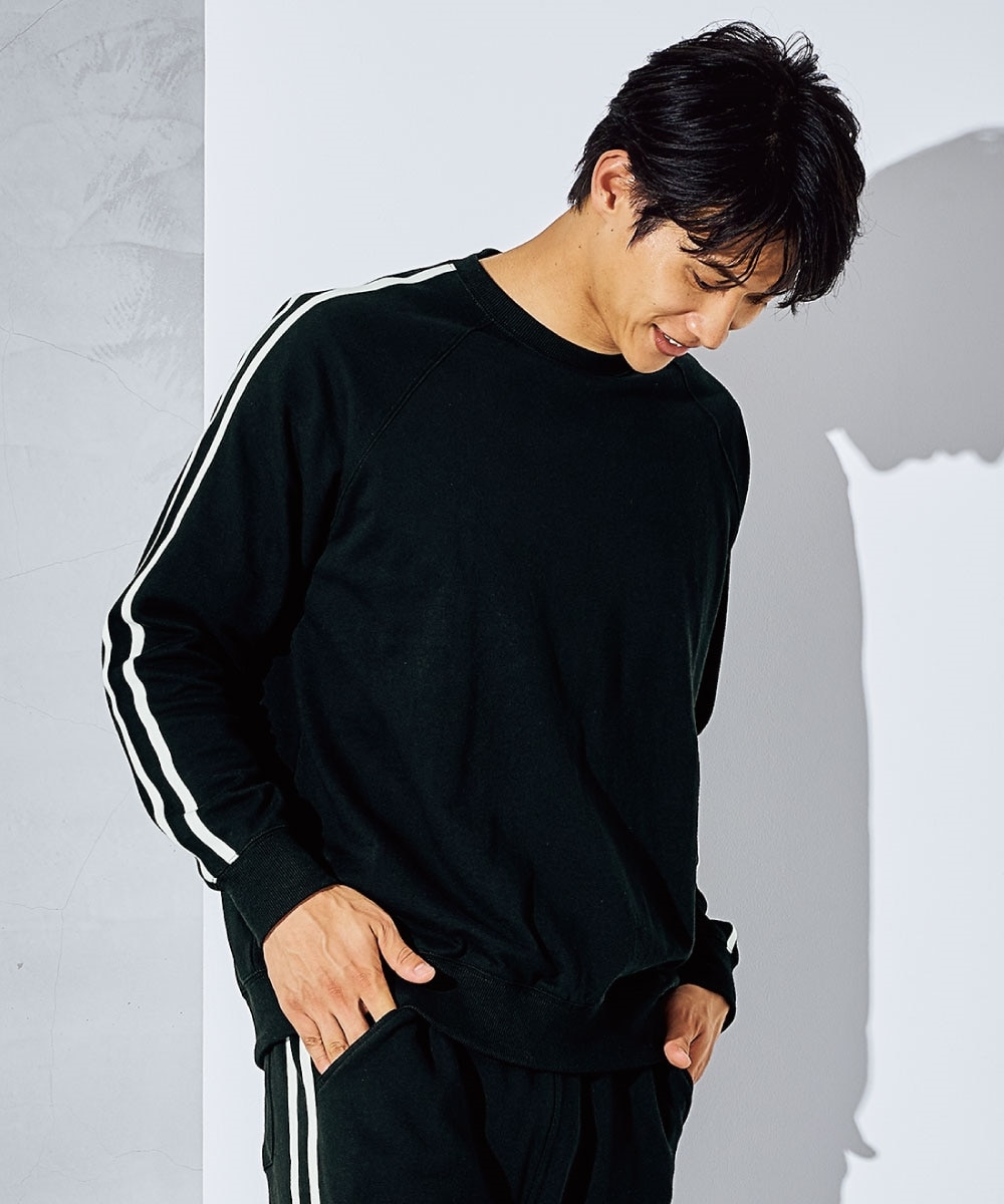 綿100％スウェットライン入トレーナー（セットアップ可能）【大きい