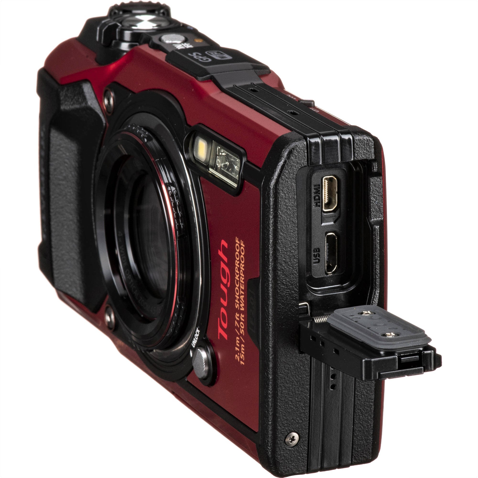 Olympus Tough TG-6 Compact Digital Camera (Black & Red)