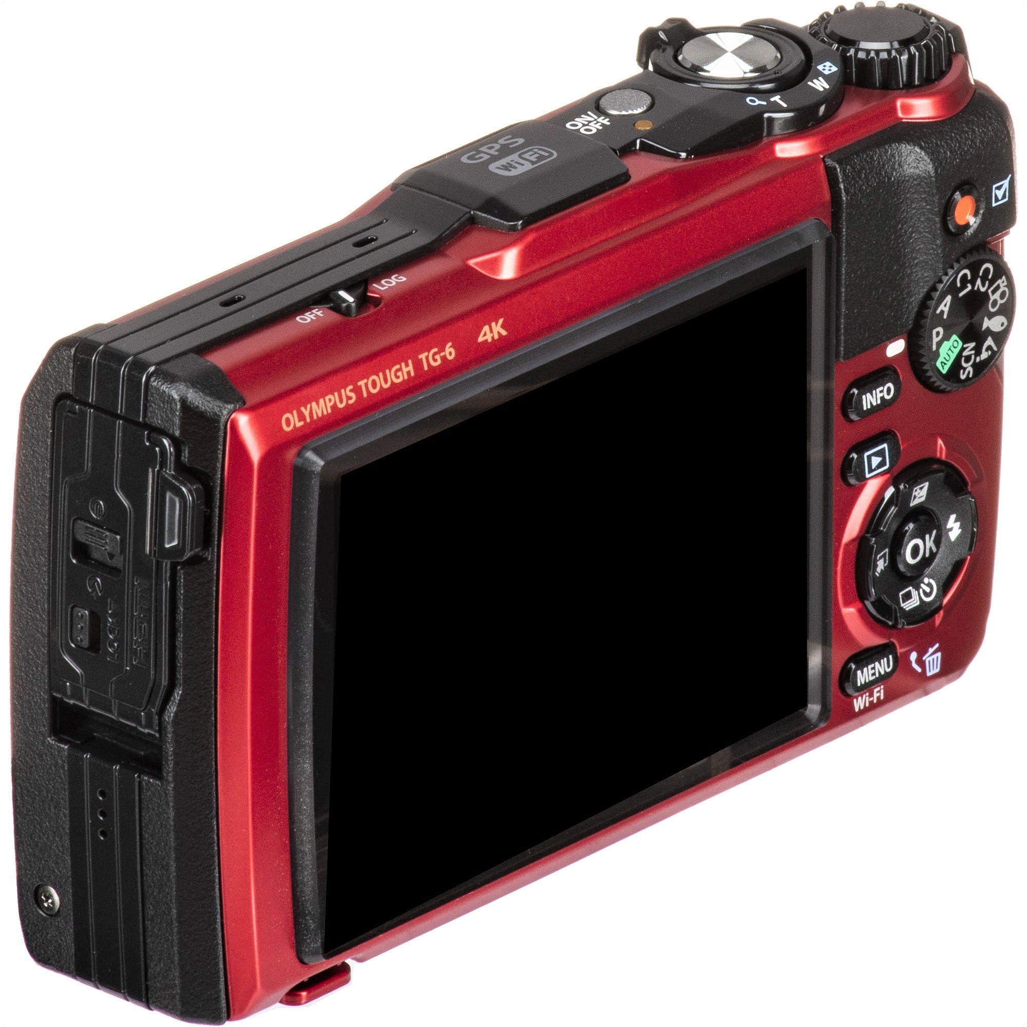 Olympus Tough TG-6 Compact Digital Camera (Black & Red)