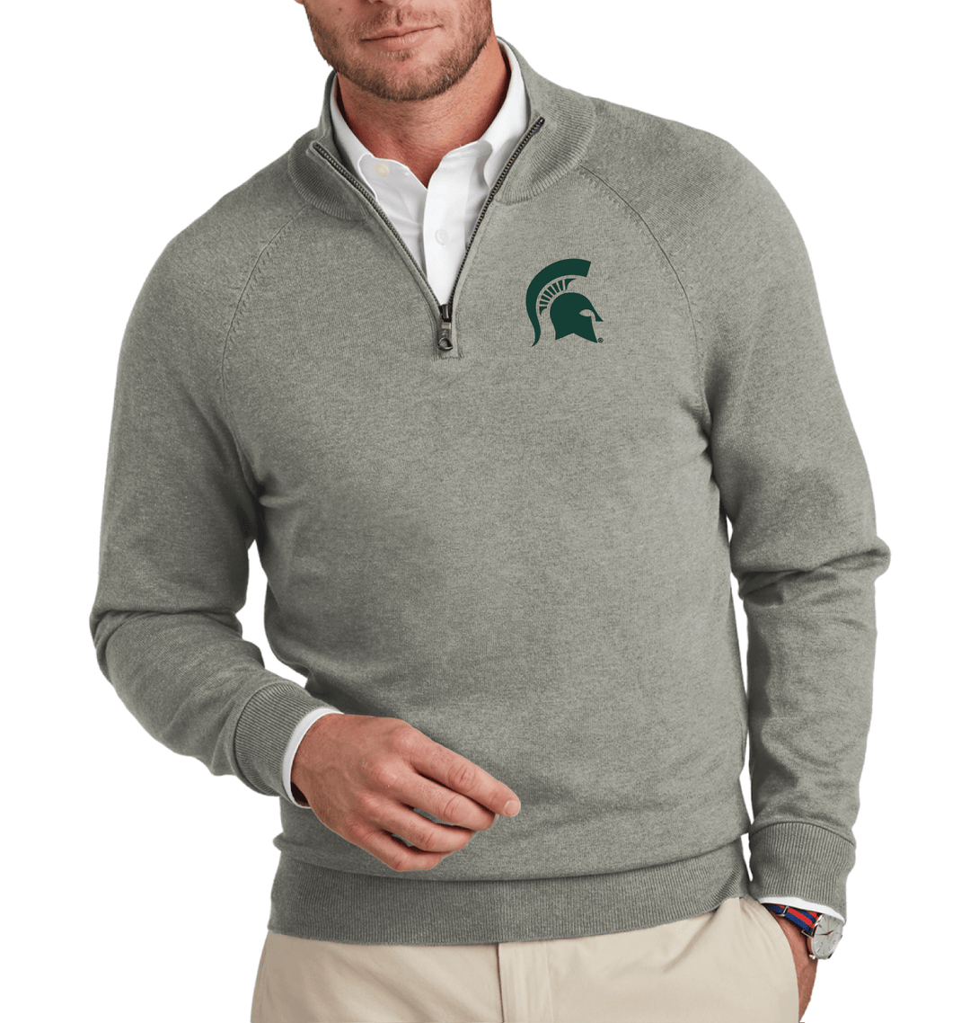 Michigan State Quarter Zip | Brooks Brothers Spartan Helmet