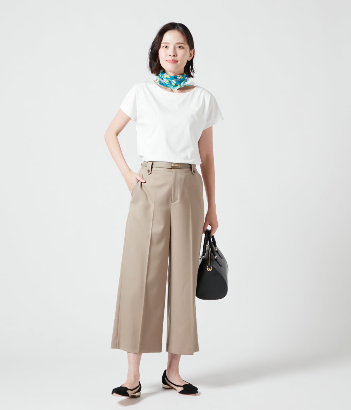 ウォッシャブルストレッチ ガウチョパンツ(71313401-2024