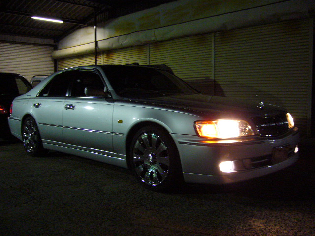 辻様Y33シーマ エイムゲインエアロ取付