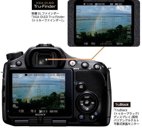 α65 特長 : 集中力を高めるファインダー&液晶モニター | デジタル一眼
